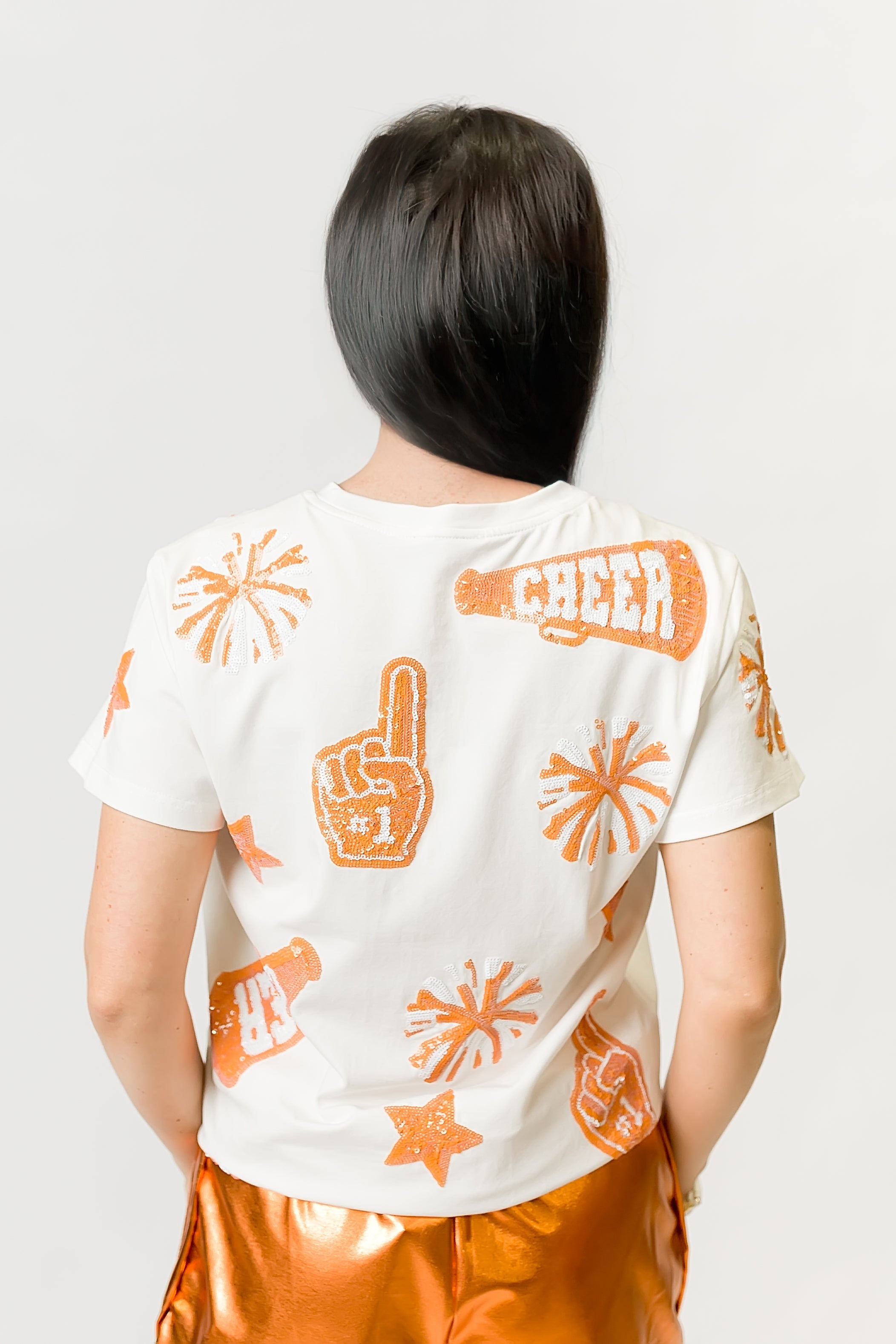 Orange and White Cheer Shirt