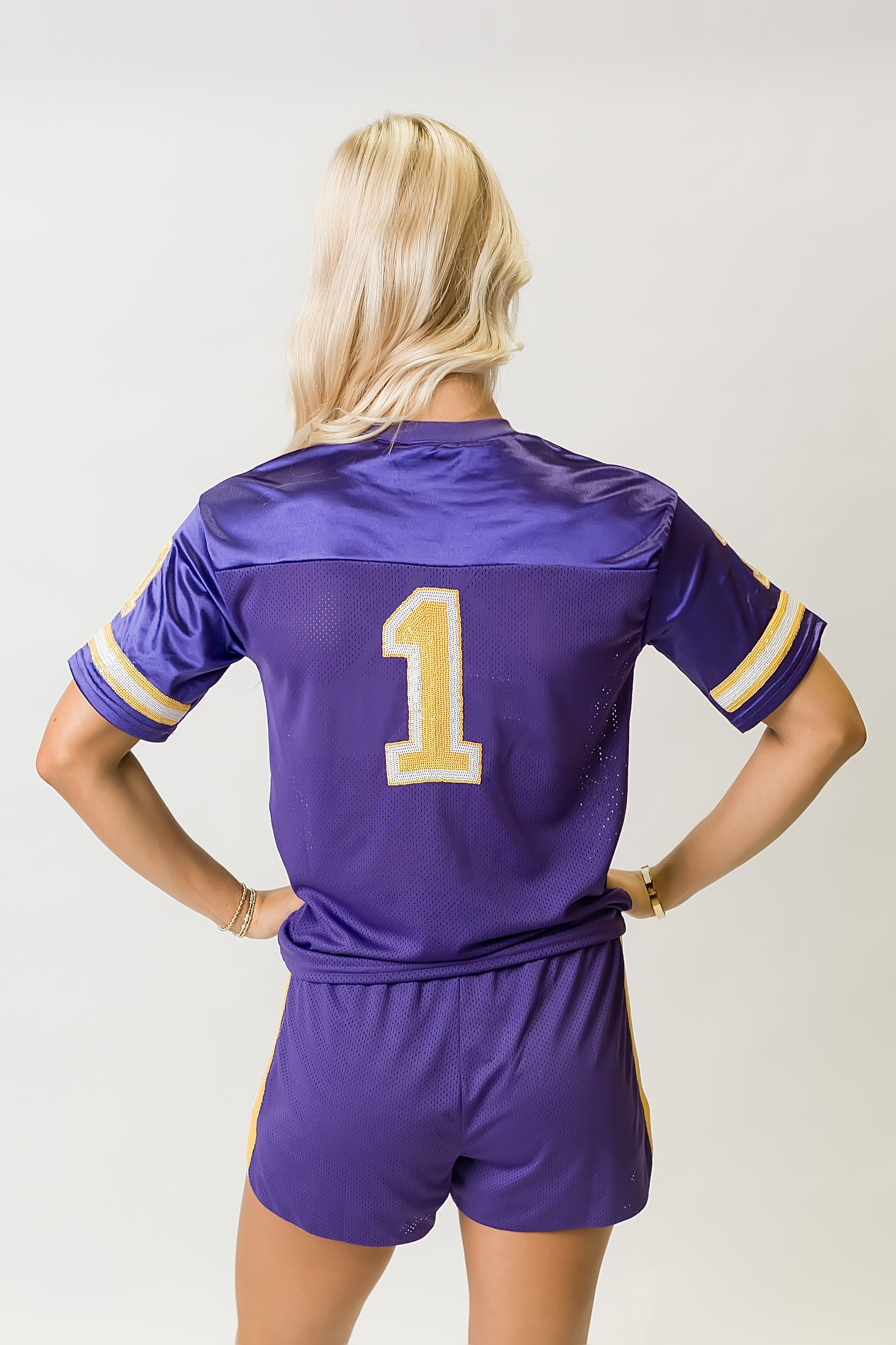Purple and Yellow Sequin Jersey