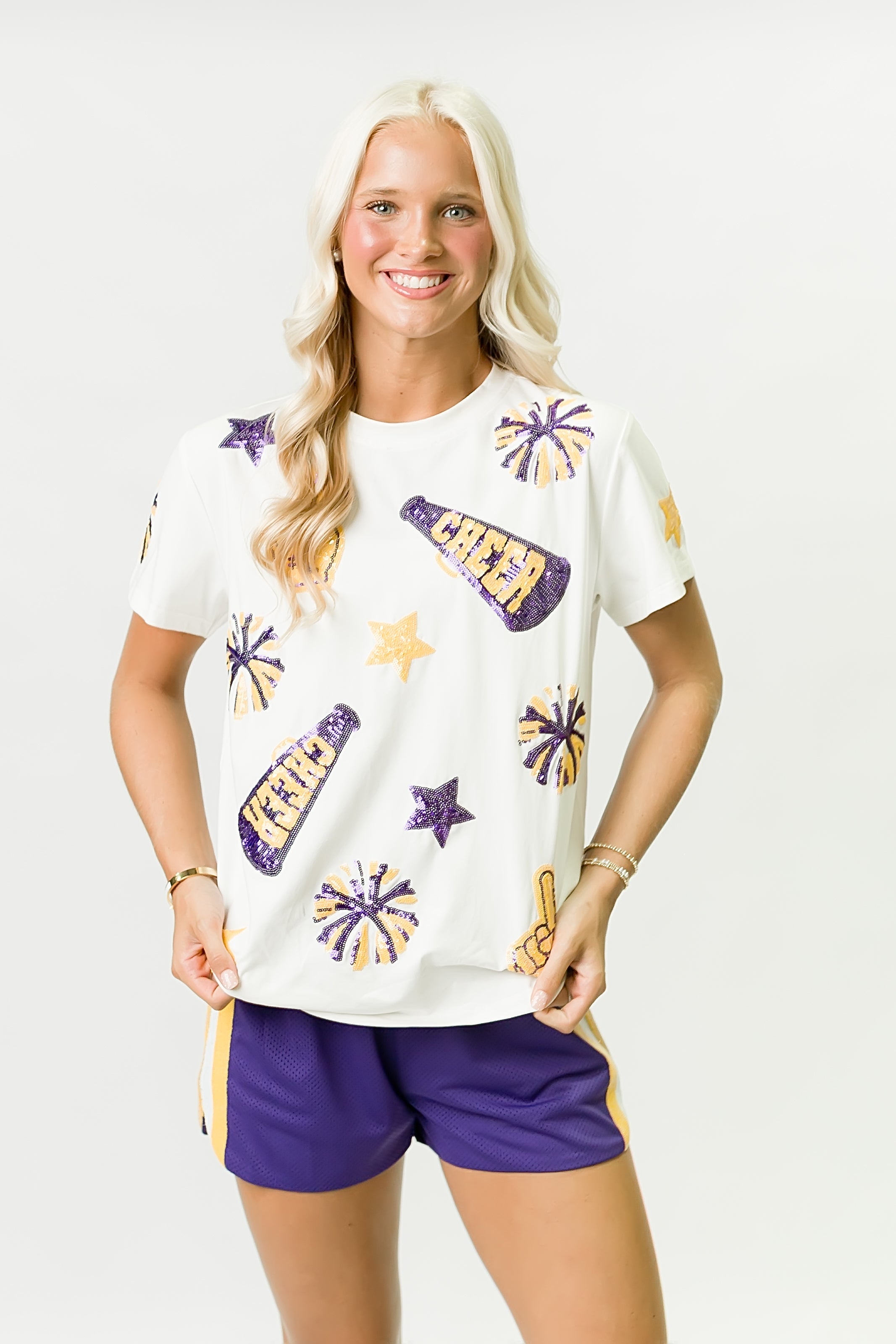 Purple and Yellow Cheer Shirt