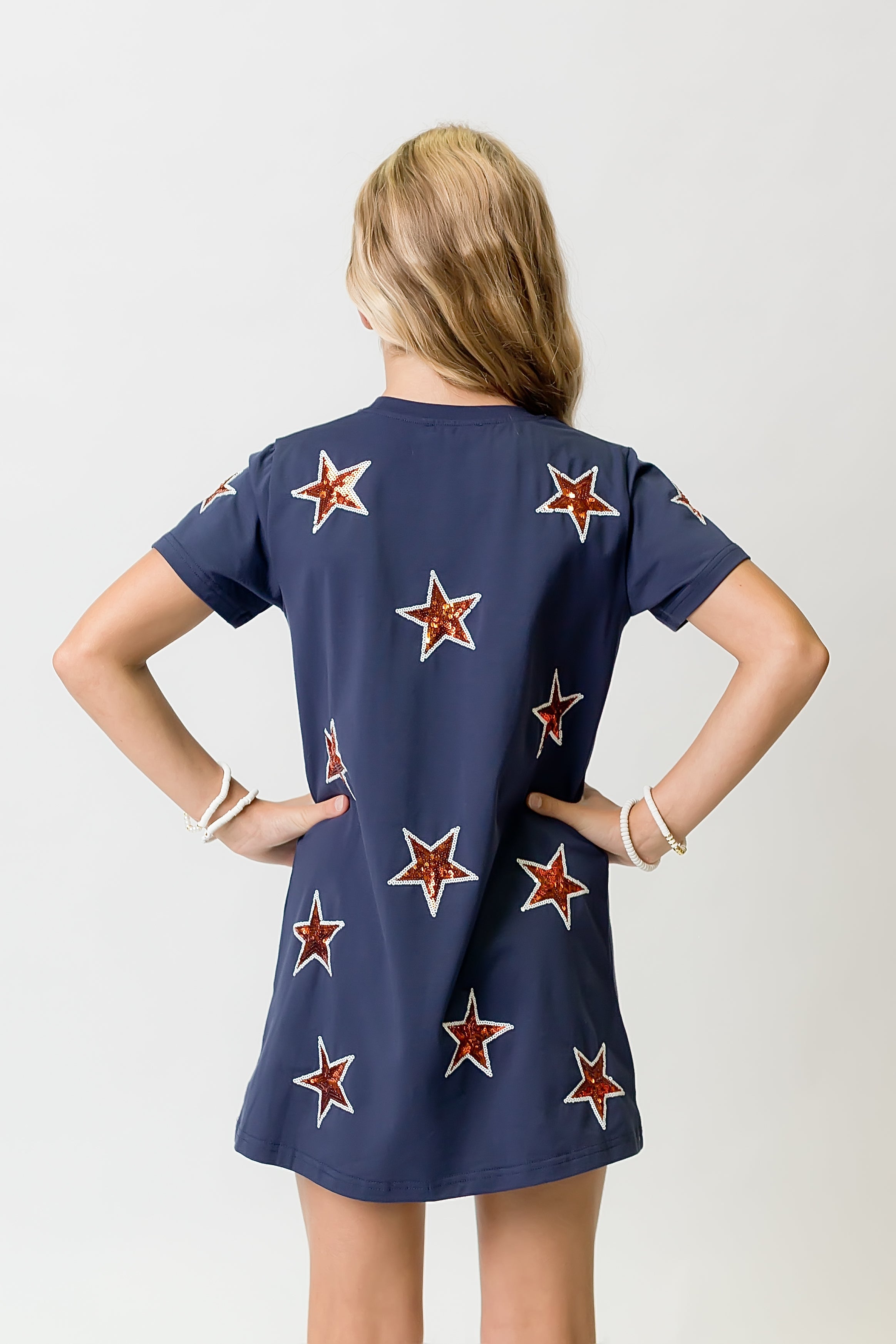 Navy and Orange Star Dress