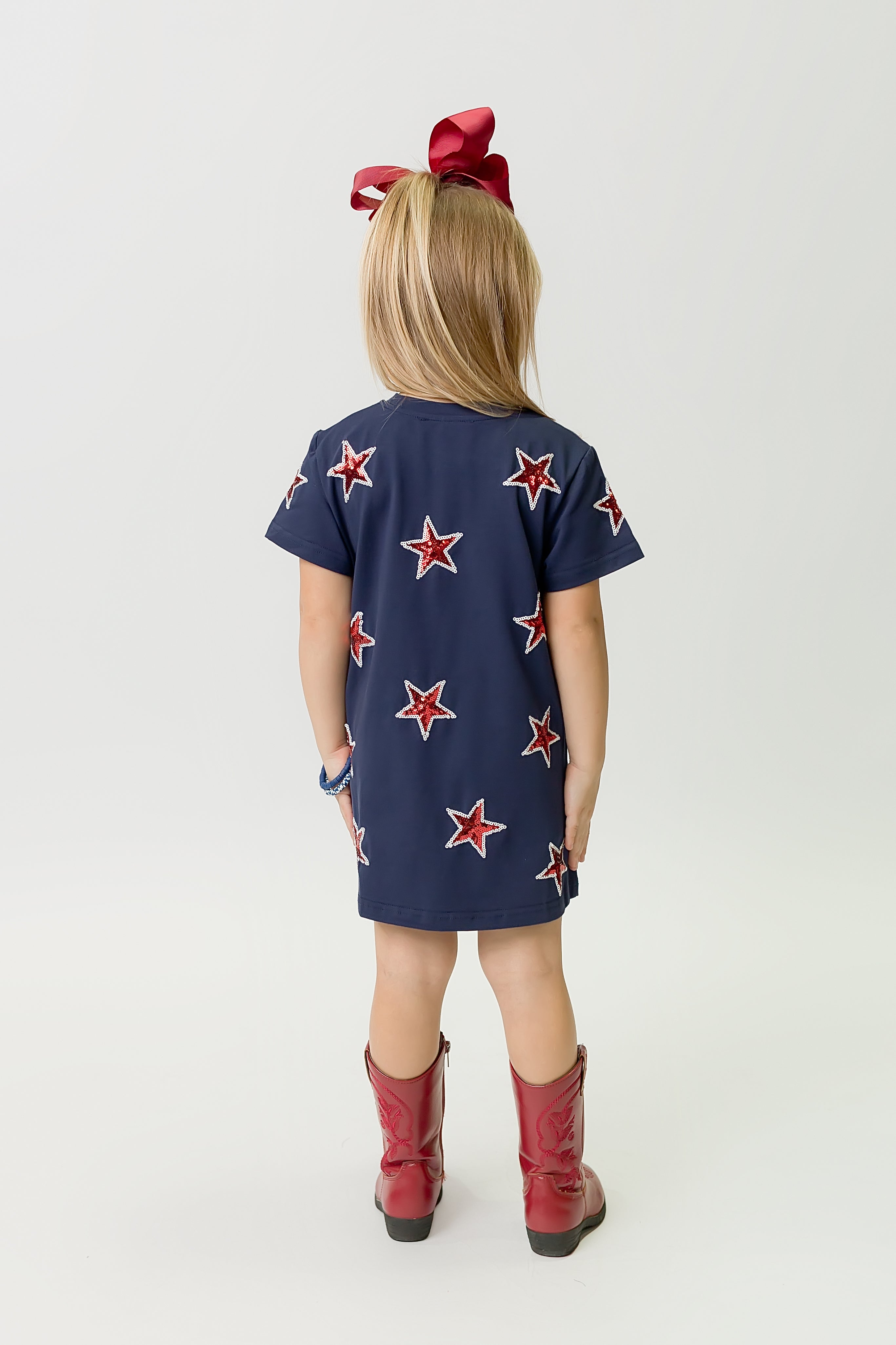 Navy and Red Star Dress