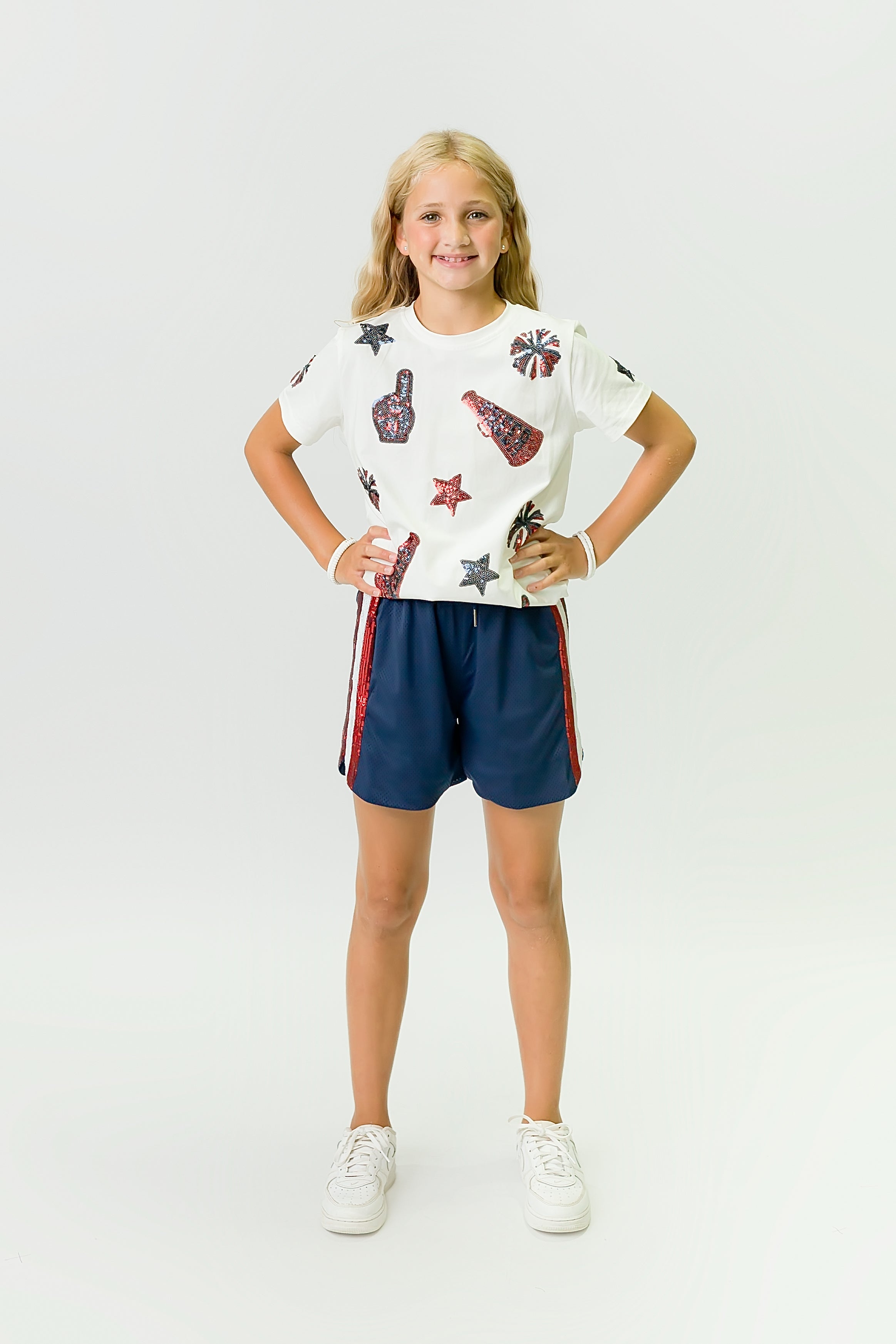 Navy and Red Cheer Shirt