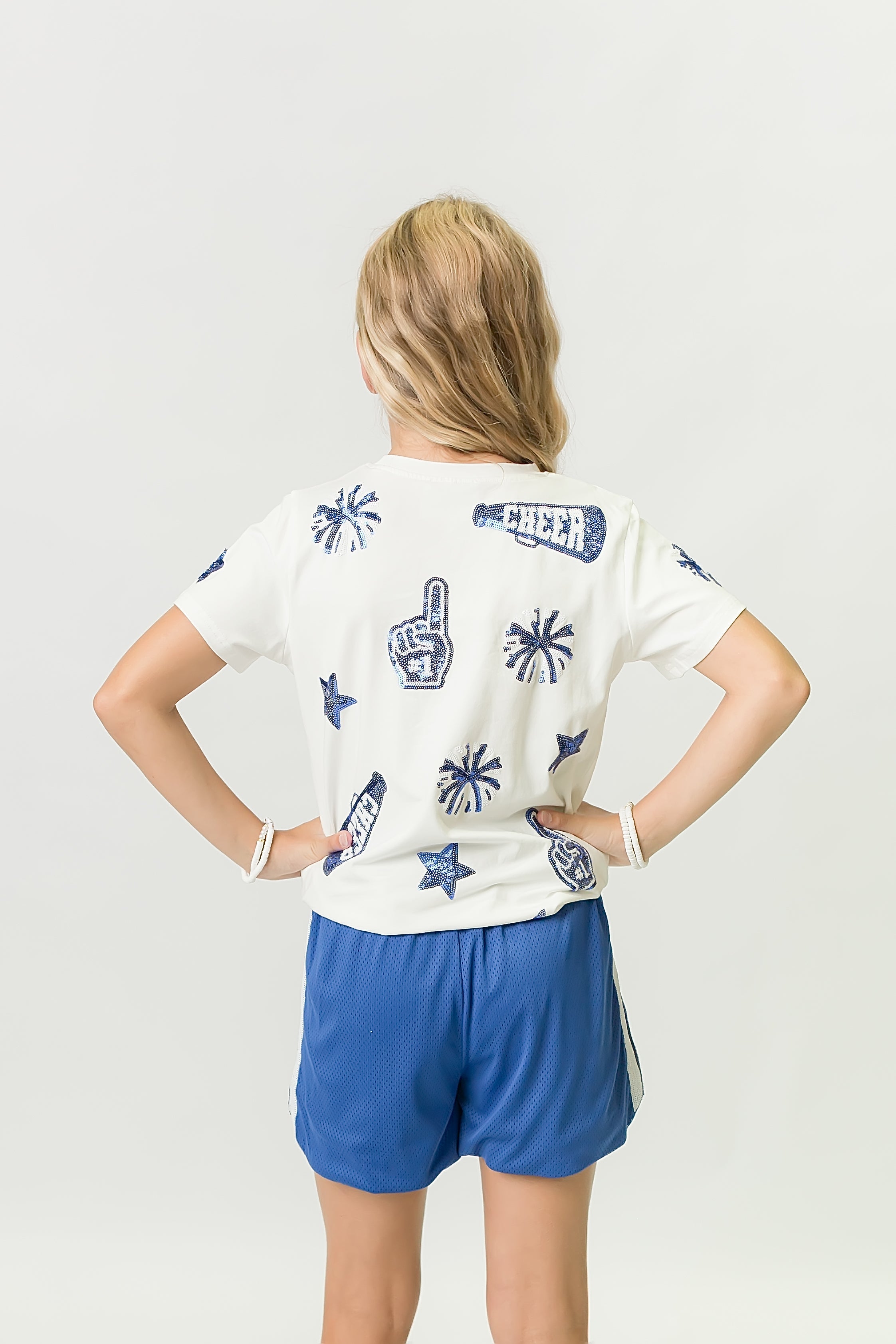 Royal Blue and White Cheer Shirt