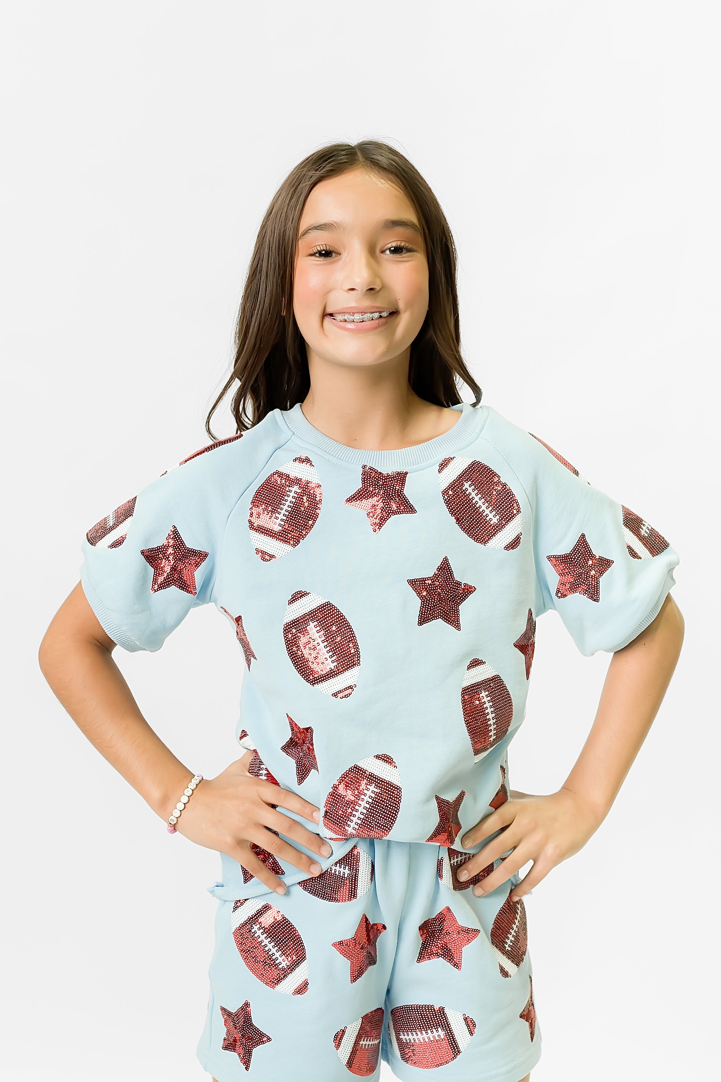 Light Blue Football Top