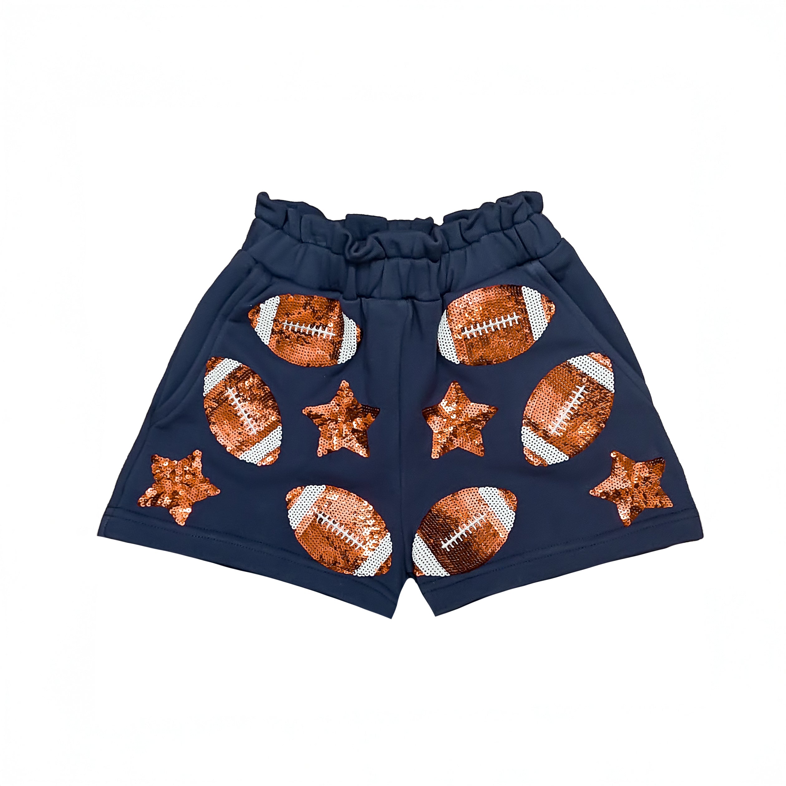 Navy and Orange Football Shorts