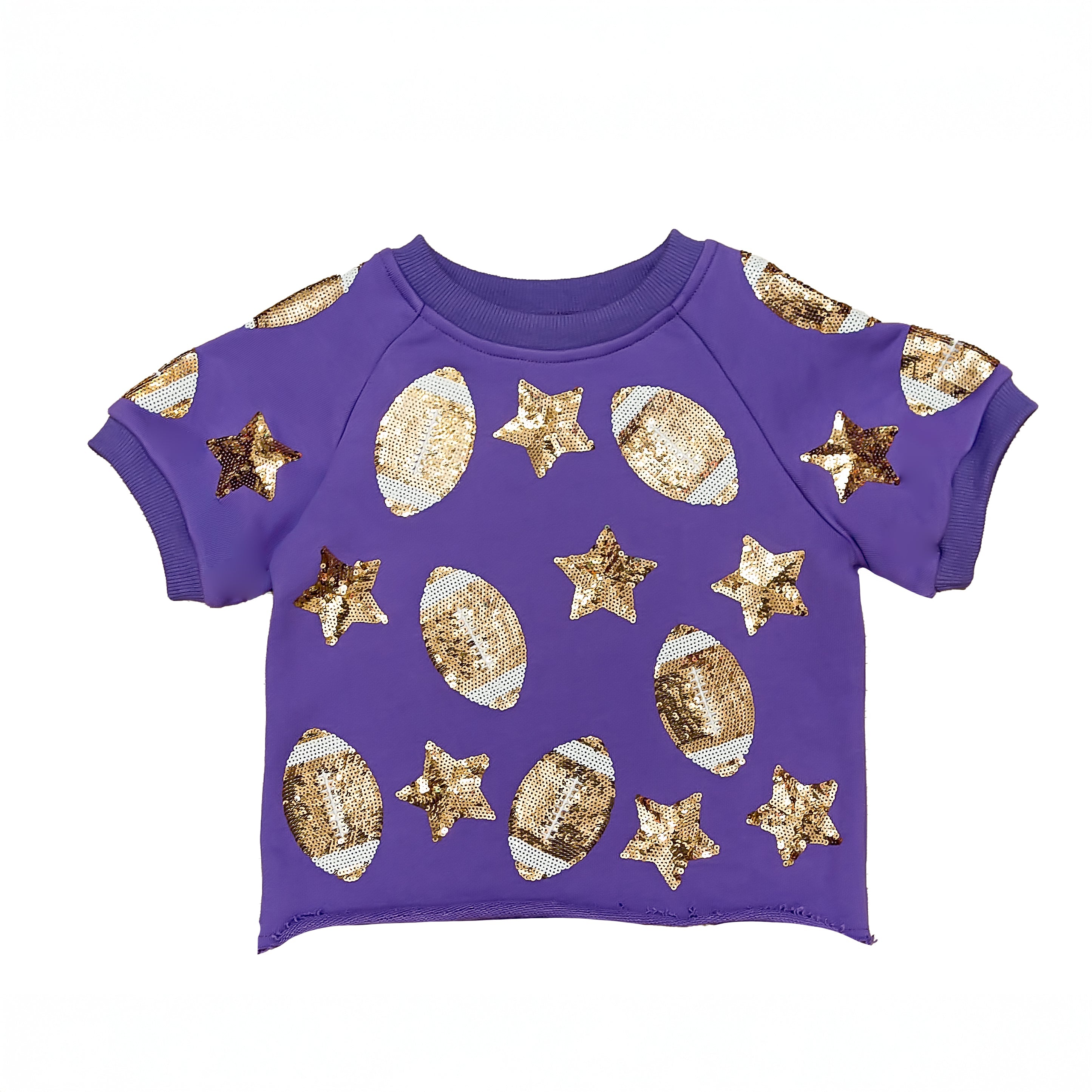Purple Football Sequin Top
