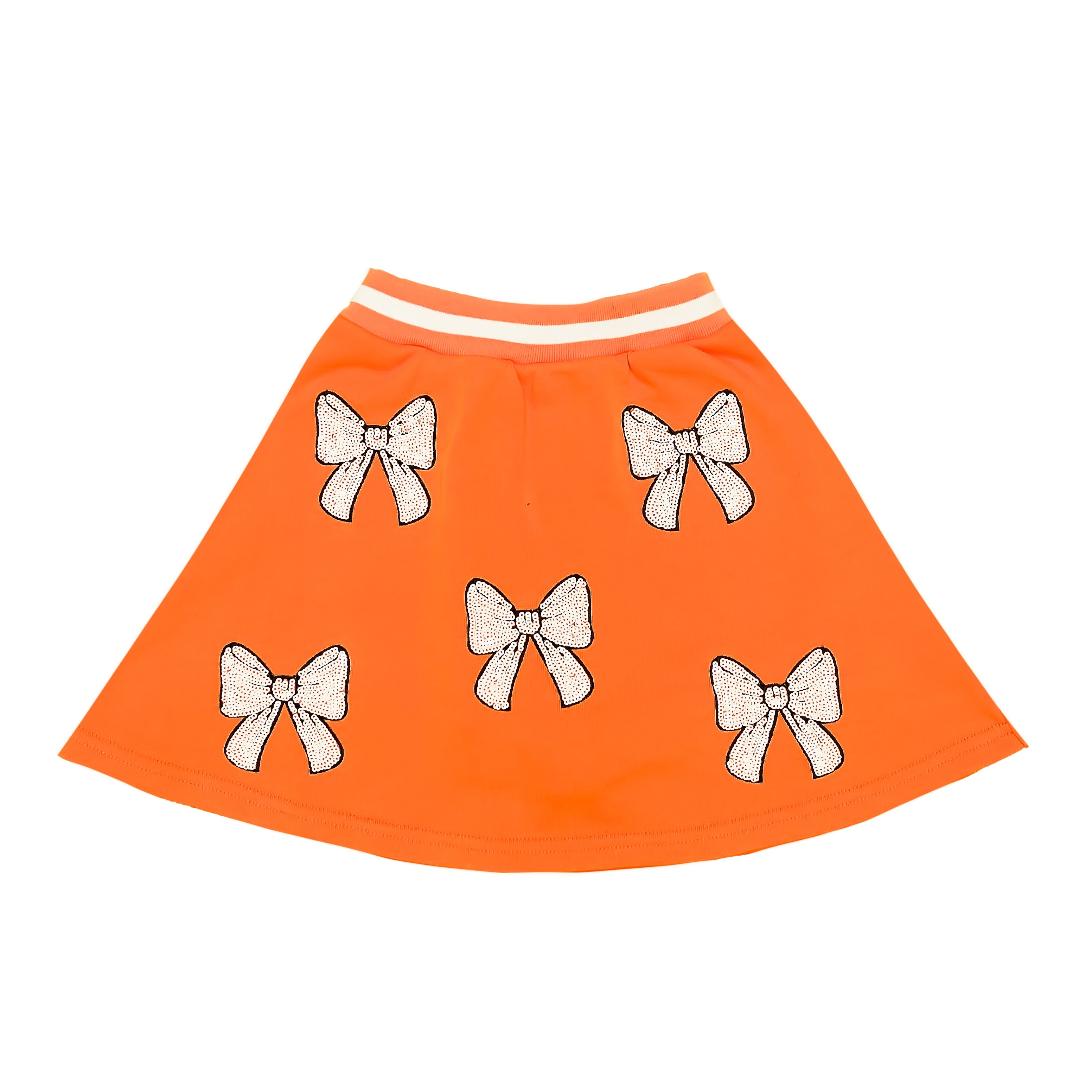 Bright Orange and White Bows Skort