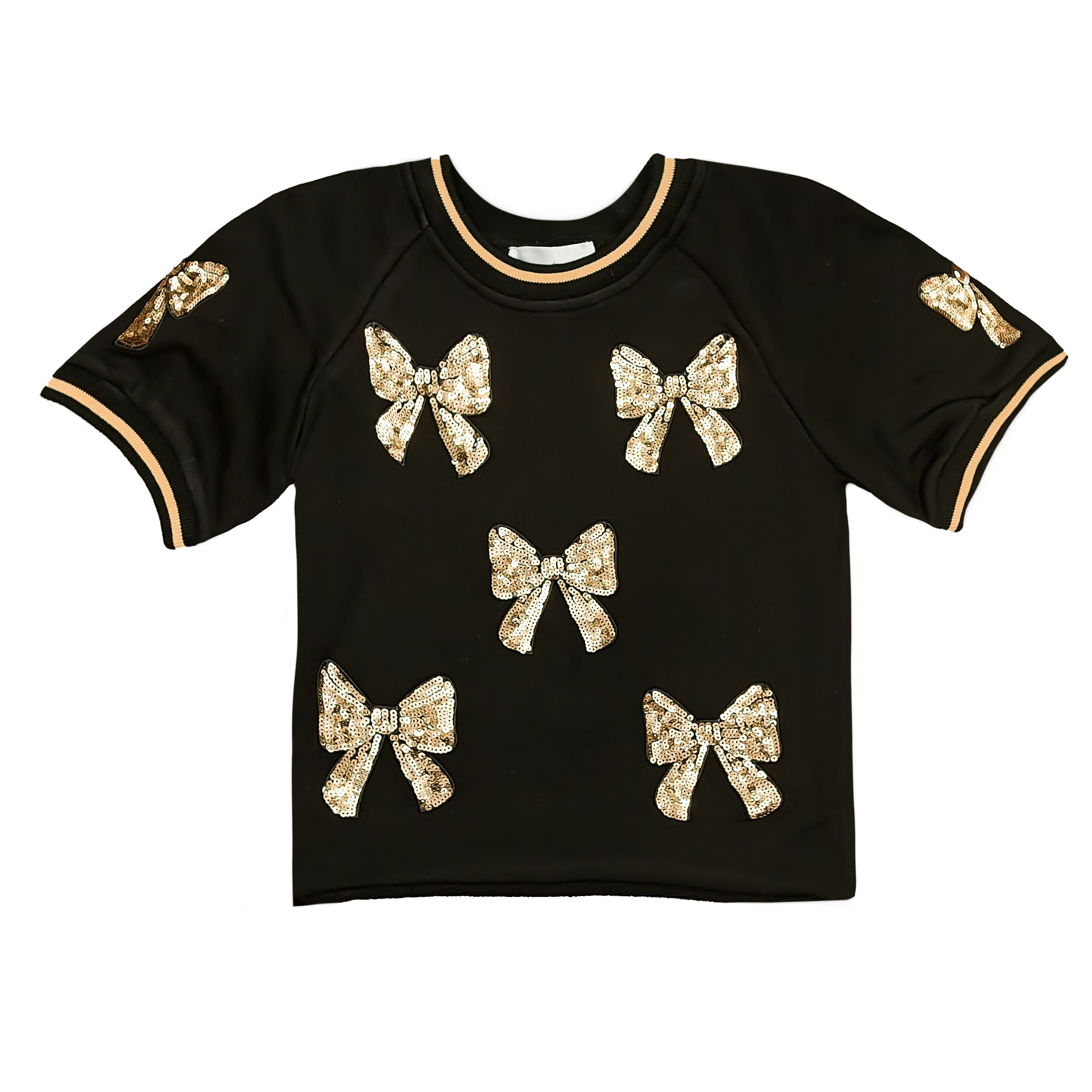 Black and Gold Bows Top