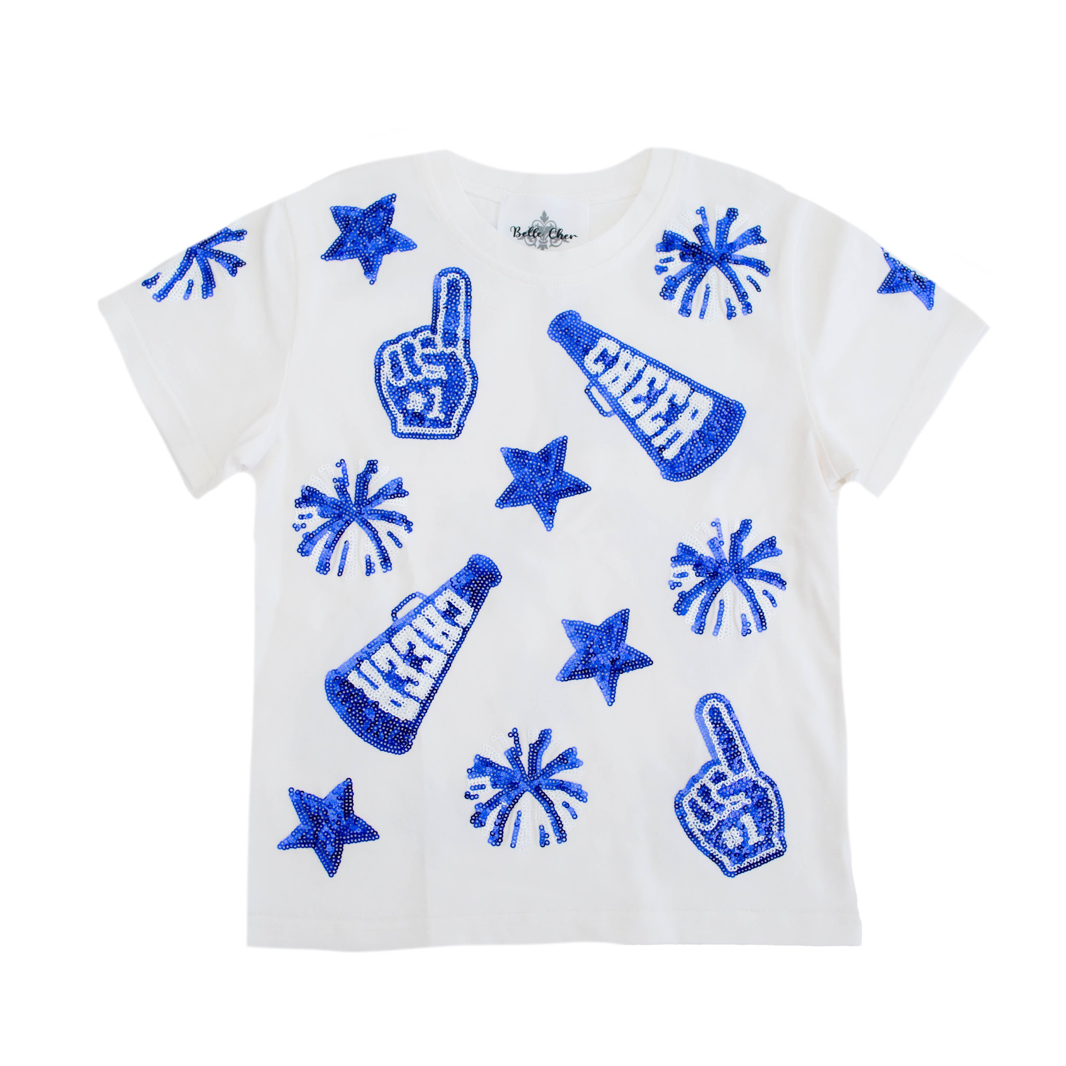 Royal Blue and White Cheer Shirt