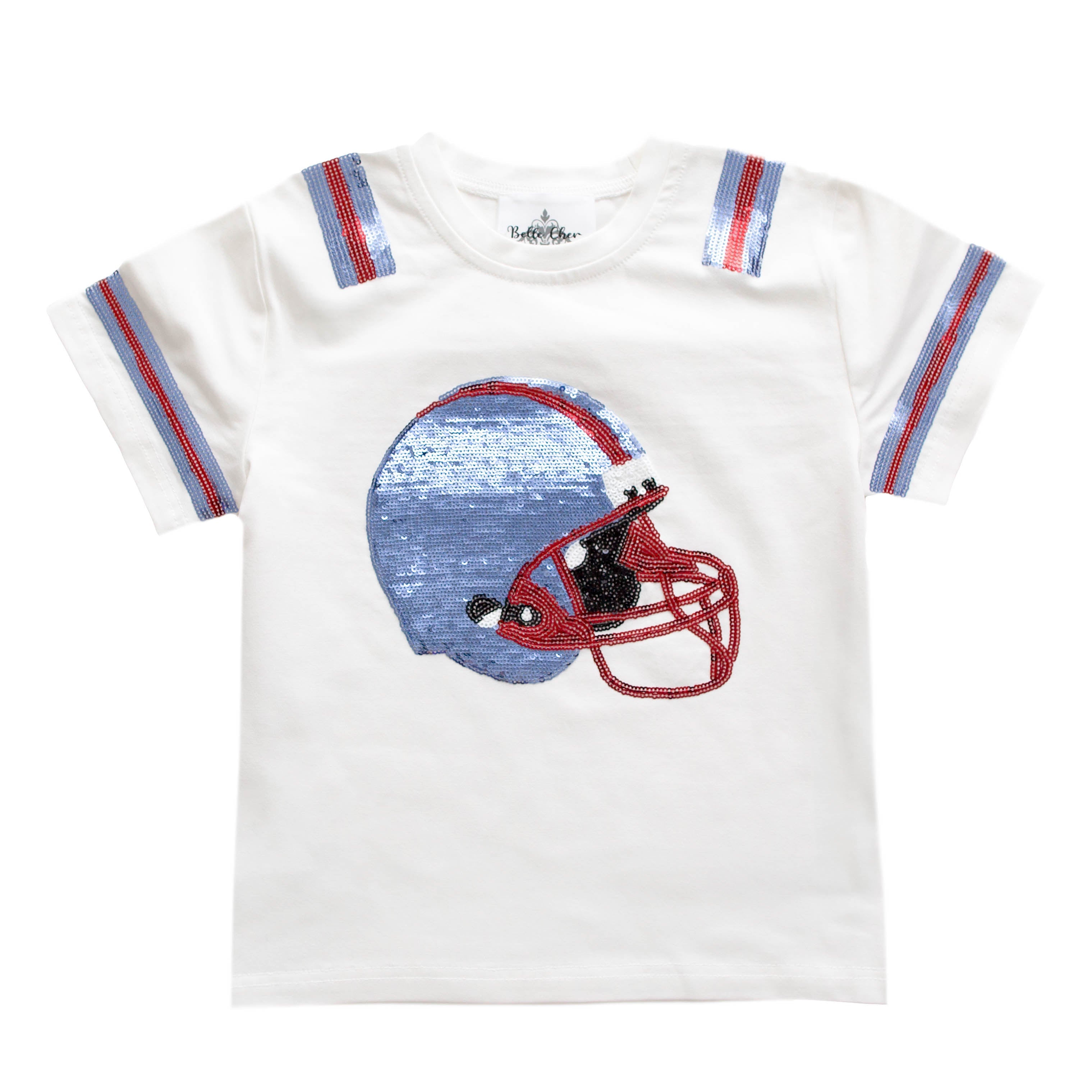 Light Blue and Red Helmet Shirt