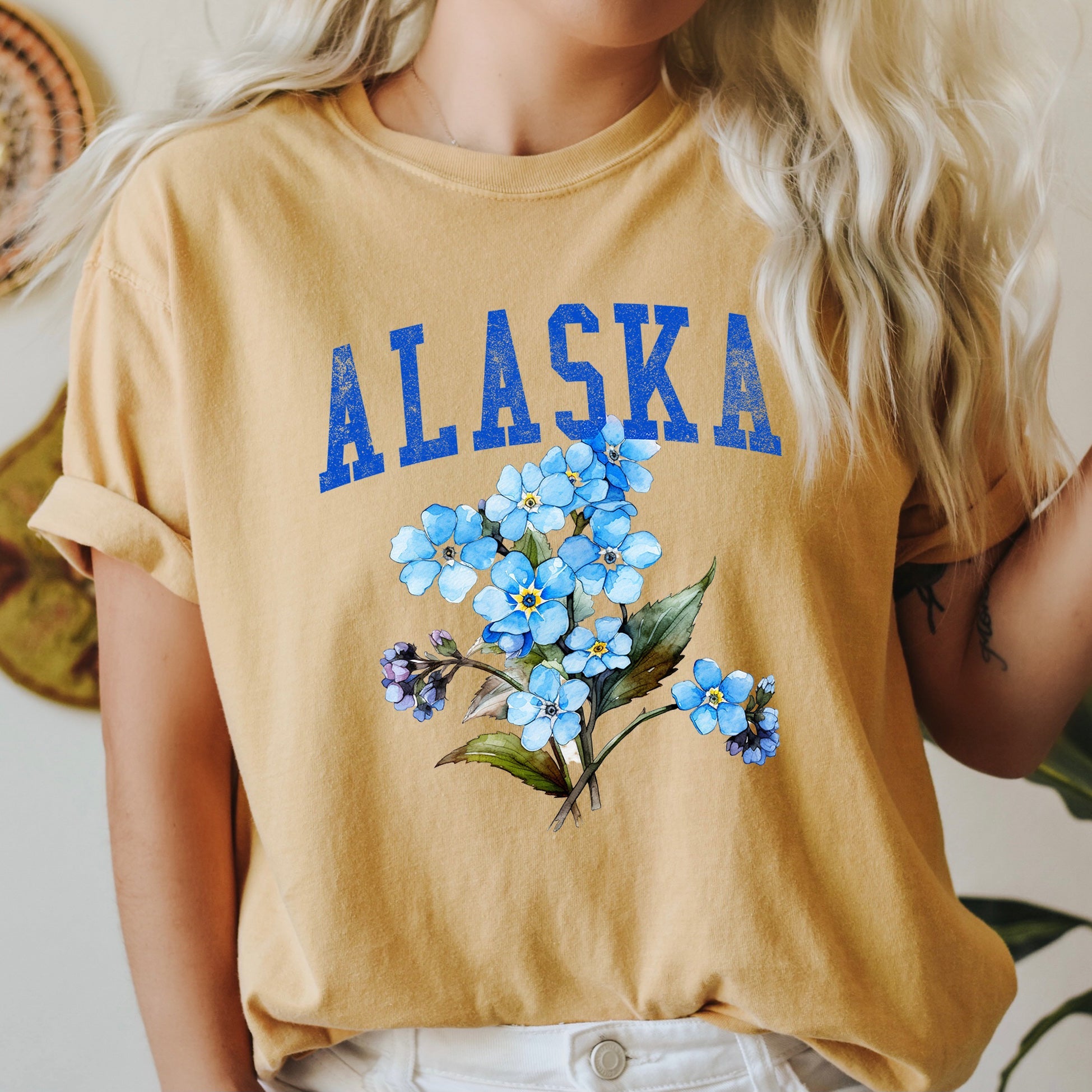 Alaska State Flower Comfort Colors Tshirt