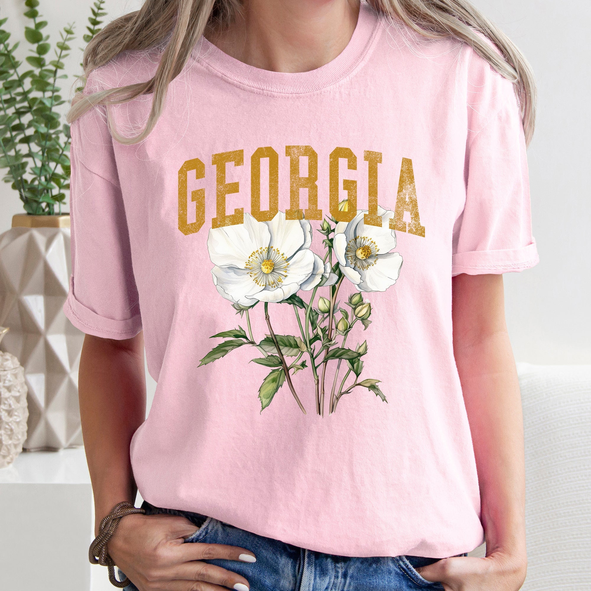 Georgia State Flower Comfort Colors Tshirt