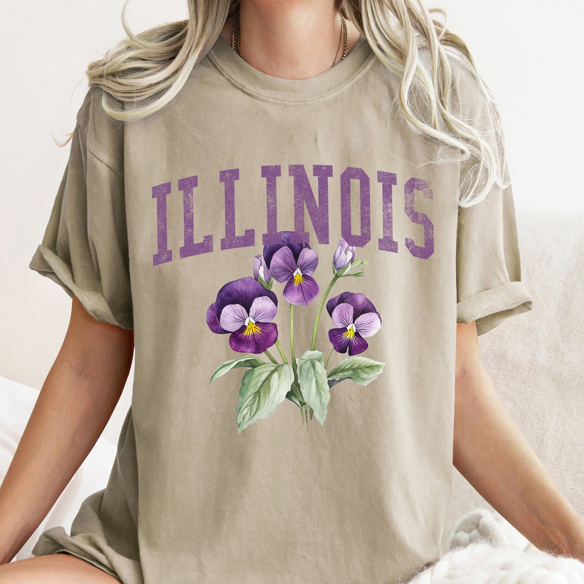 Illinois State Flower Comfort Colors Tshirt