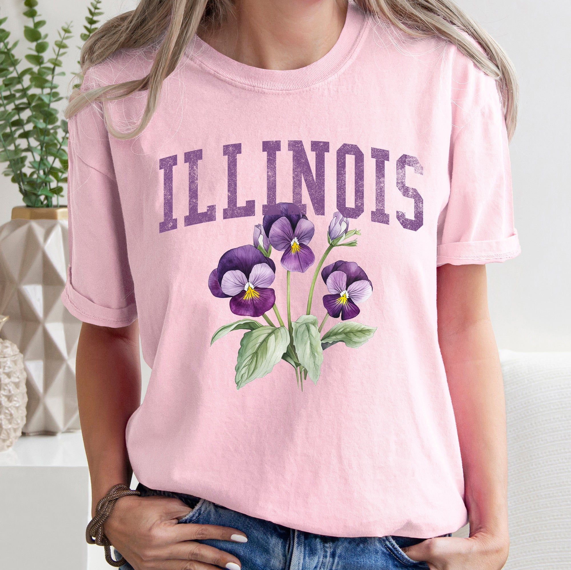 Illinois State Flower Comfort Colors Tshirt