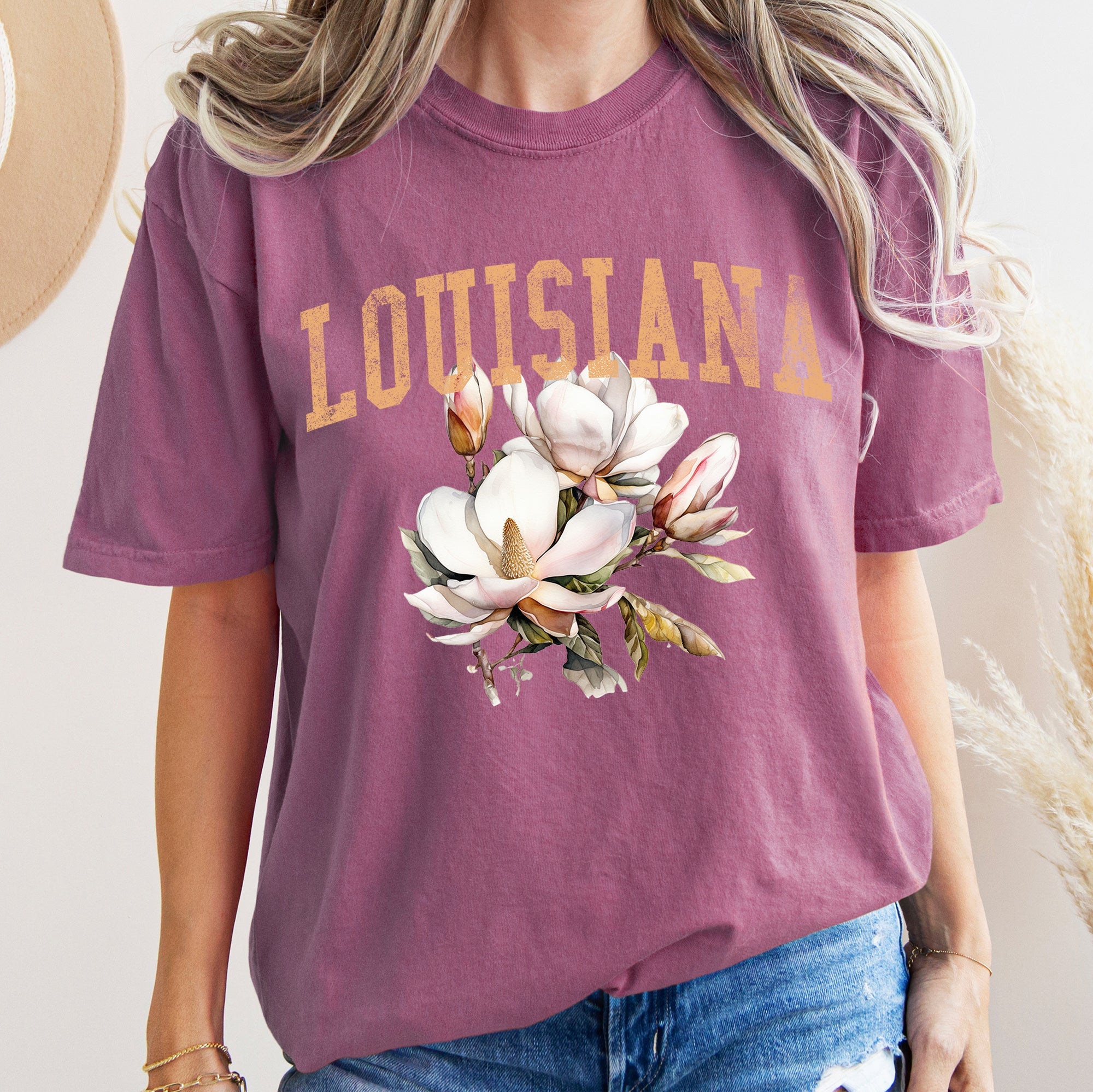 Louisiana State Flower Comfort Colors Tshirt