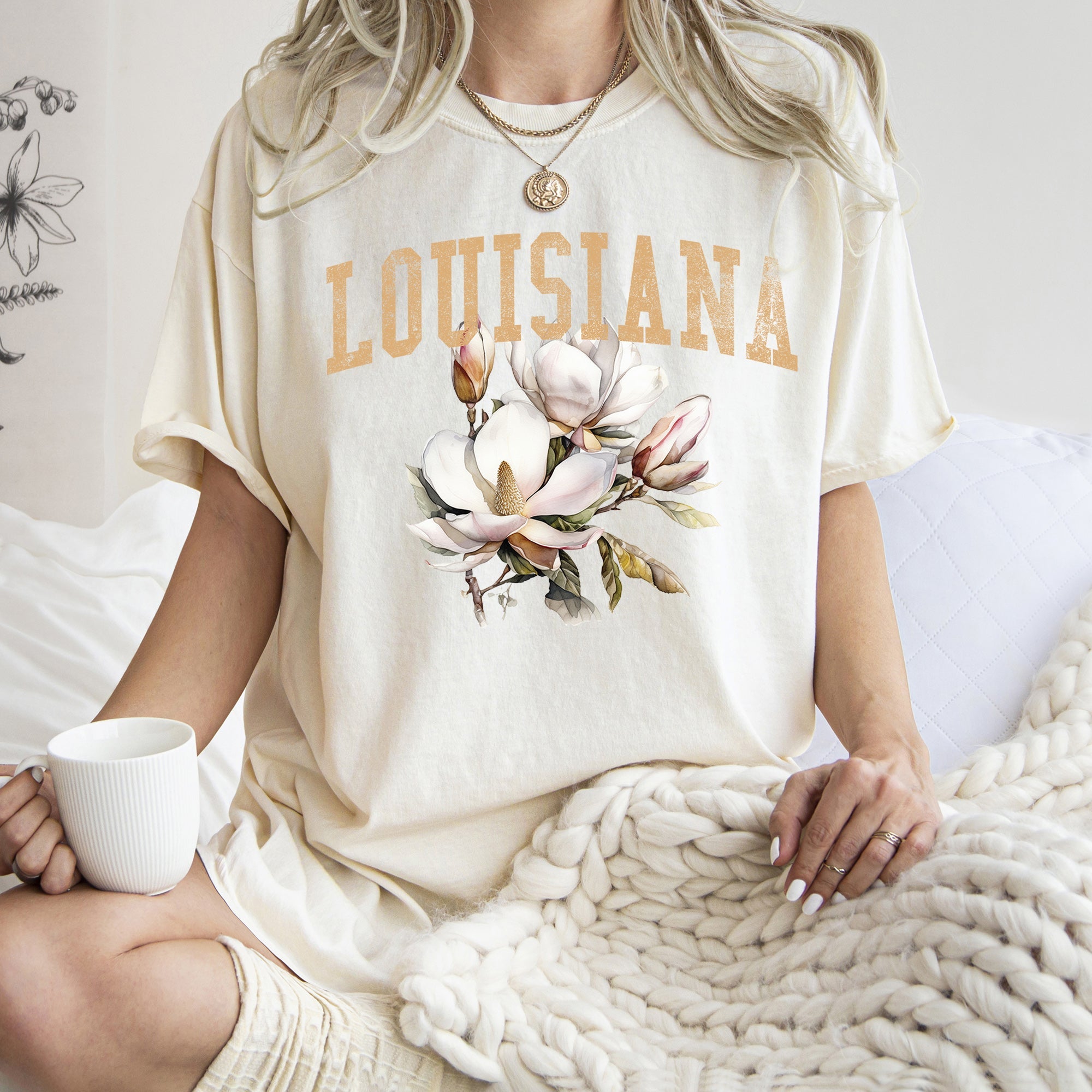 Louisiana State Flower Comfort Colors Tshirt