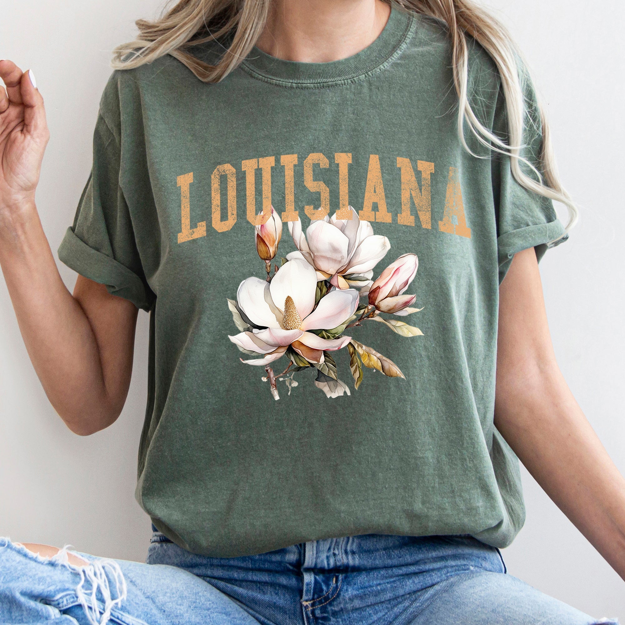 Louisiana State Flower Comfort Colors Tshirt