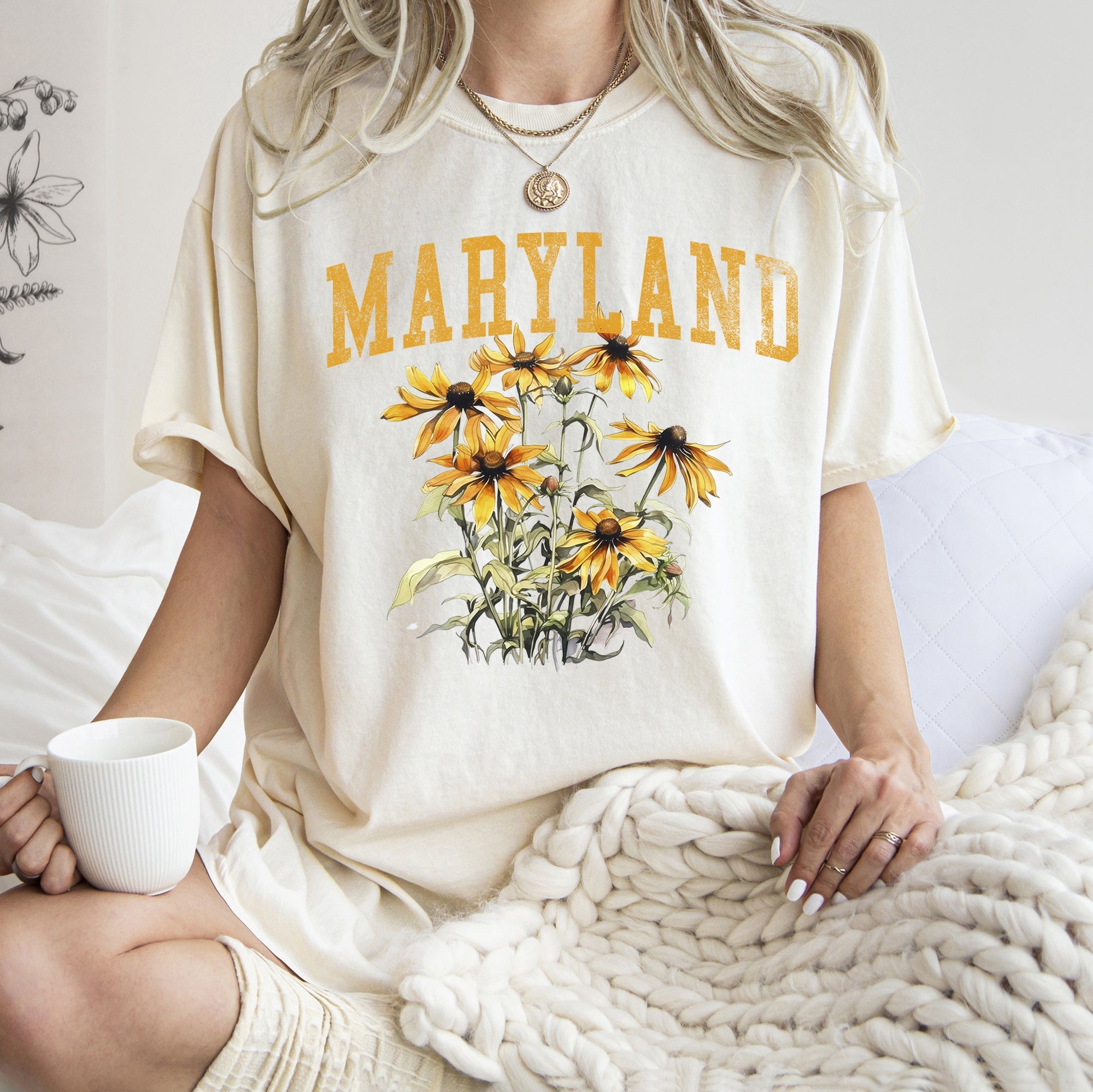 Maryland State Flower Comfort Colors Tshirt