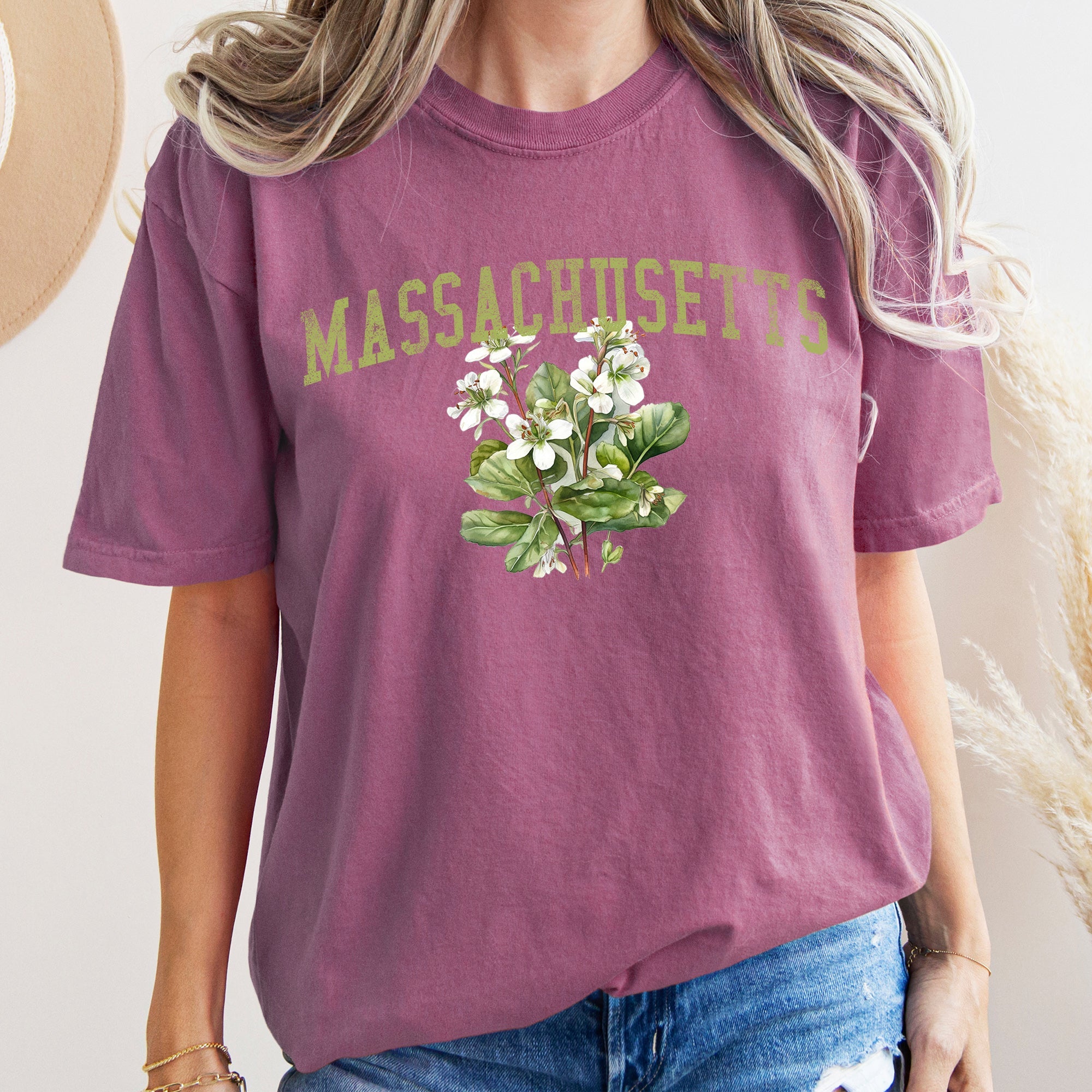 Massachusetts State Flower Comfort Colors Tshirt