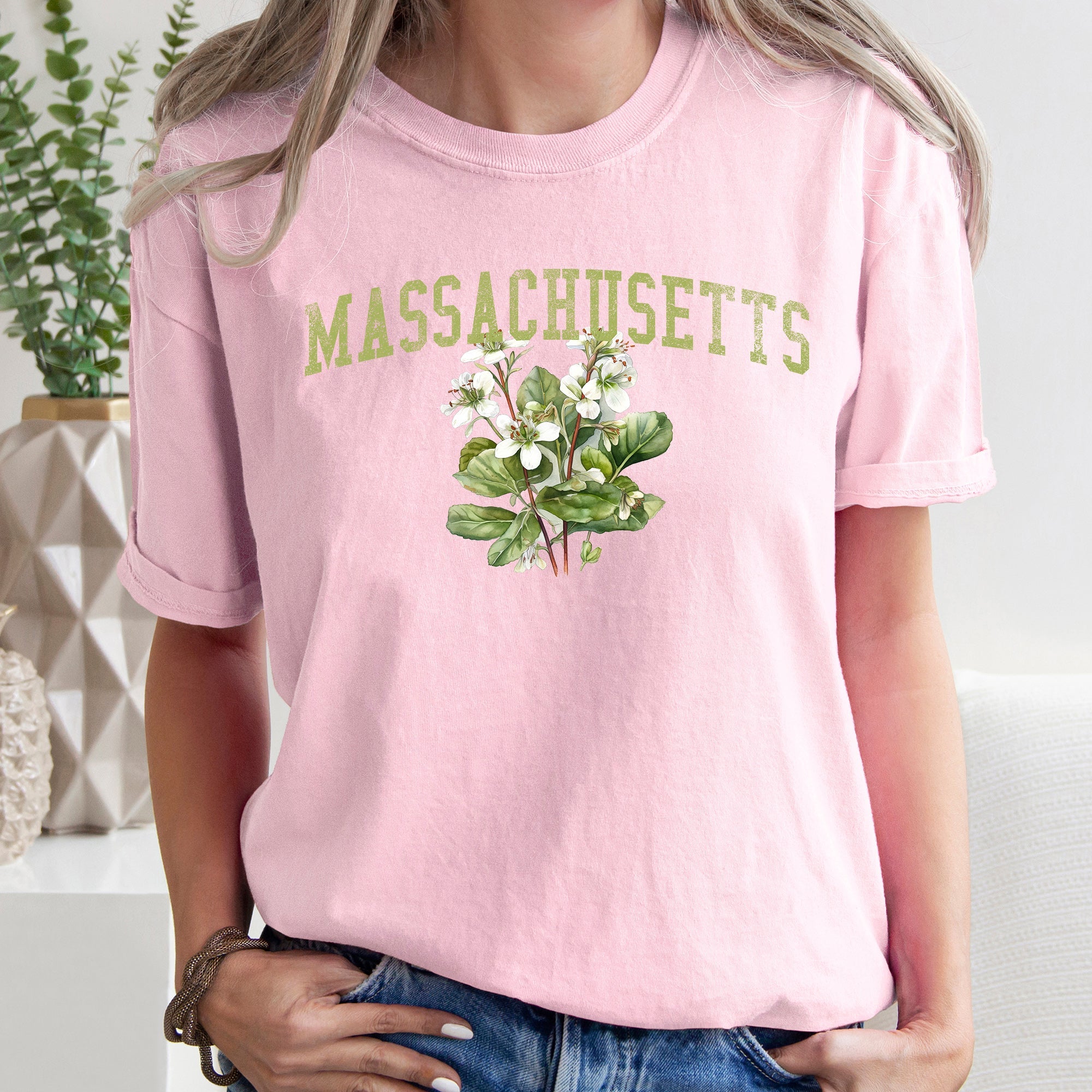 Massachusetts State Flower Comfort Colors Tshirt
