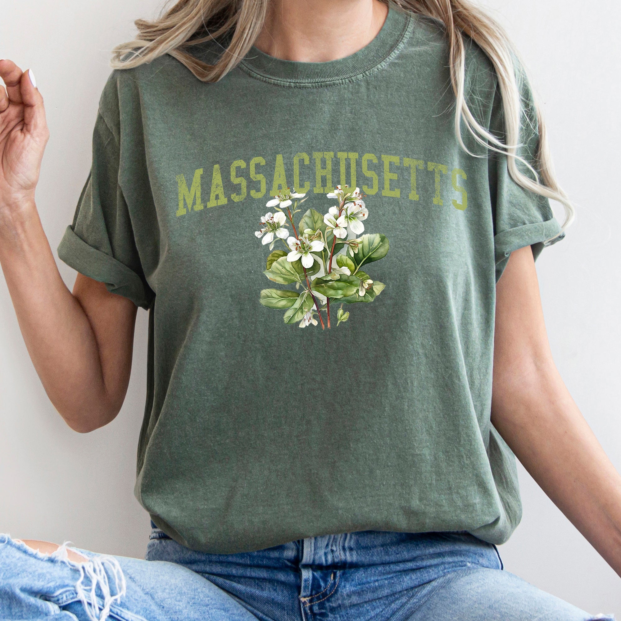 Massachusetts State Flower Comfort Colors Tshirt