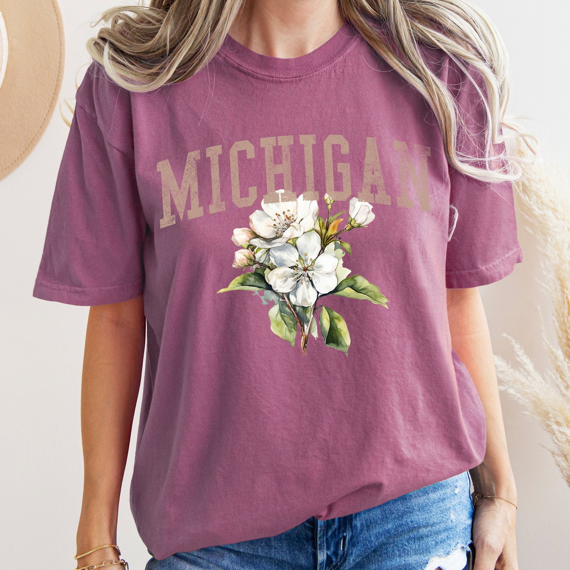 Michigan State Flower Comfort Colors Tshirt