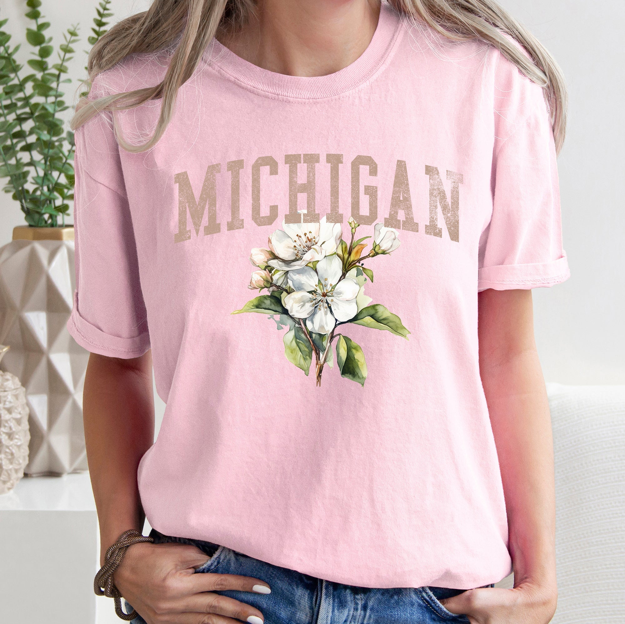 Michigan State Flower Comfort Colors Tshirt