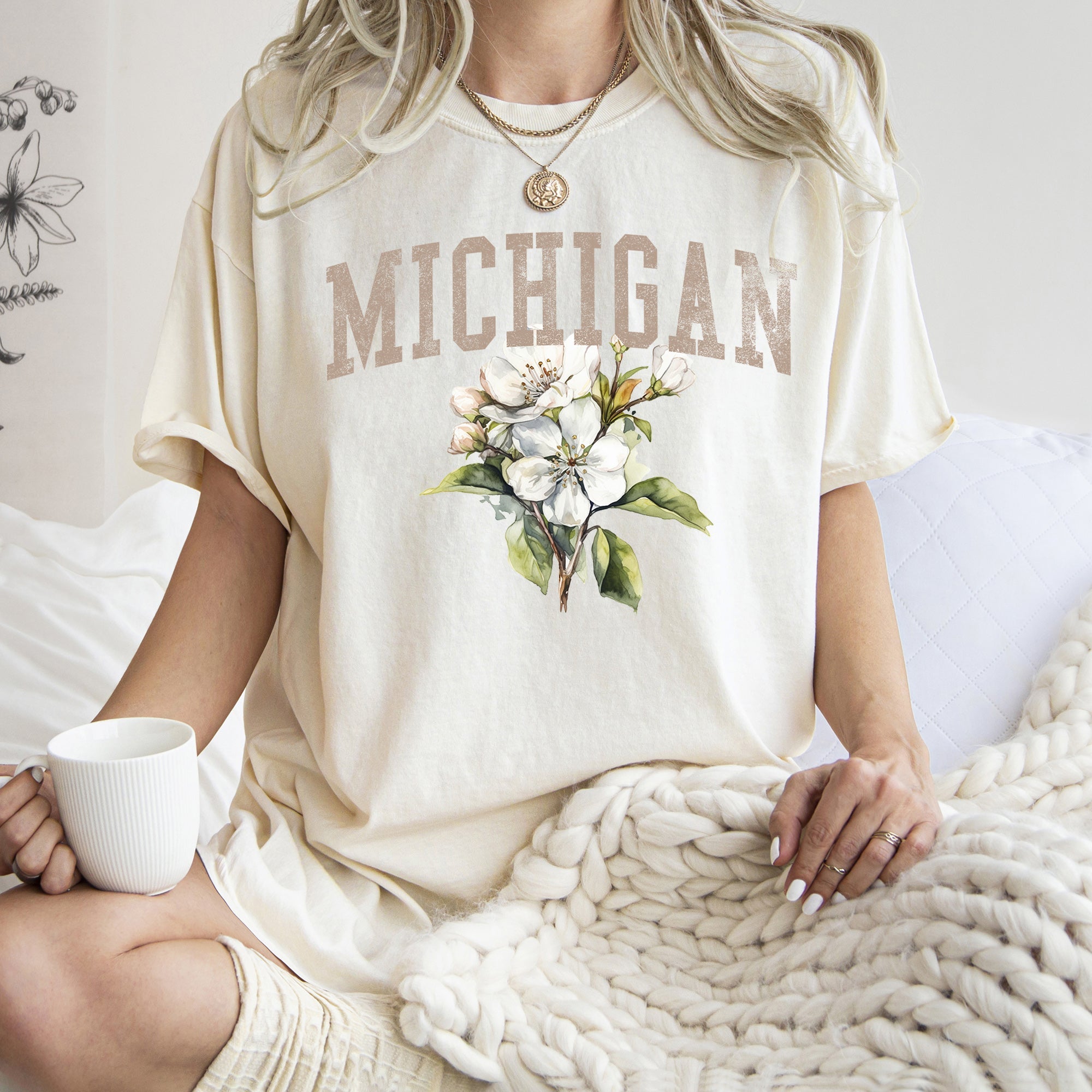 Michigan State Flower Comfort Colors Tshirt