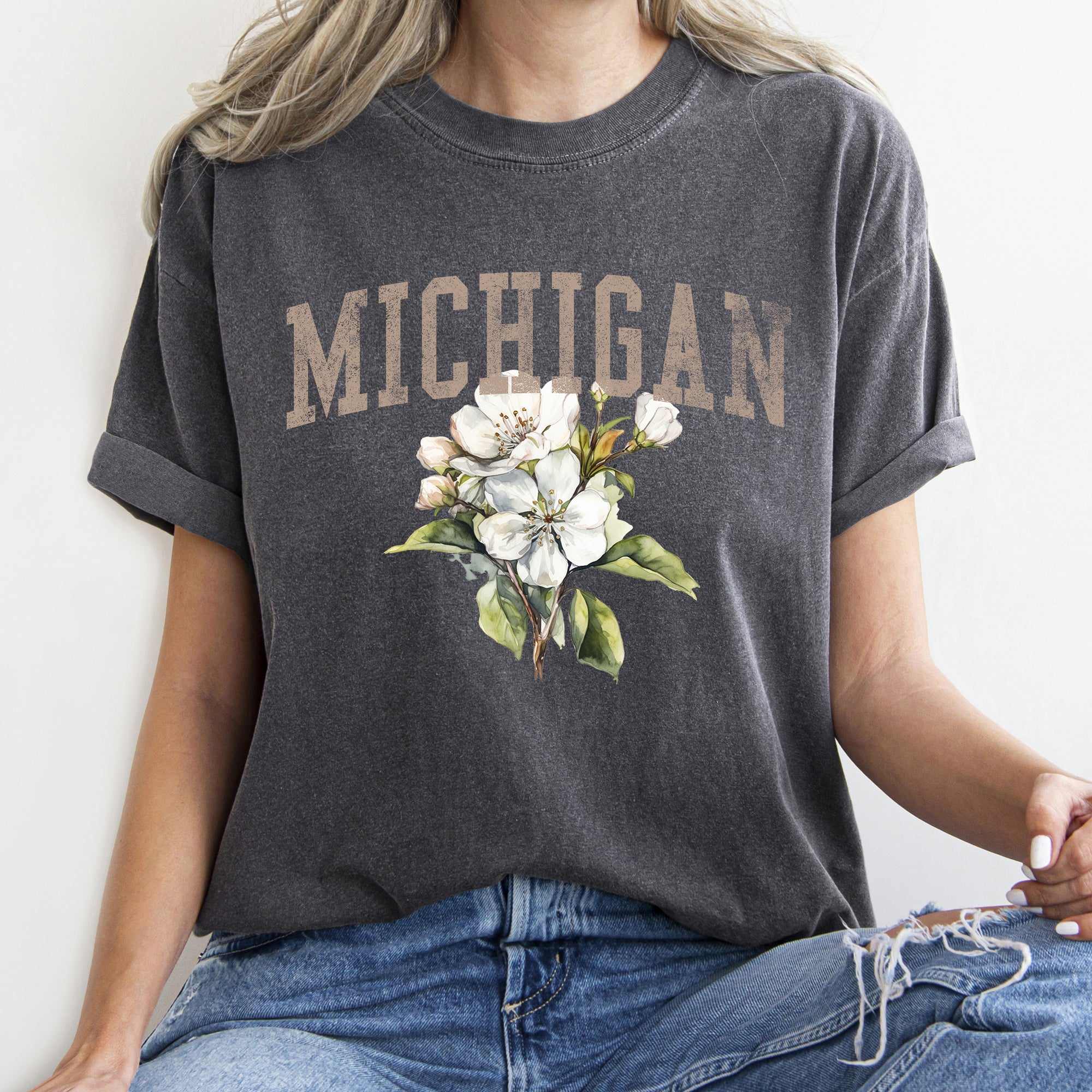 Michigan State Flower Comfort Colors Tshirt