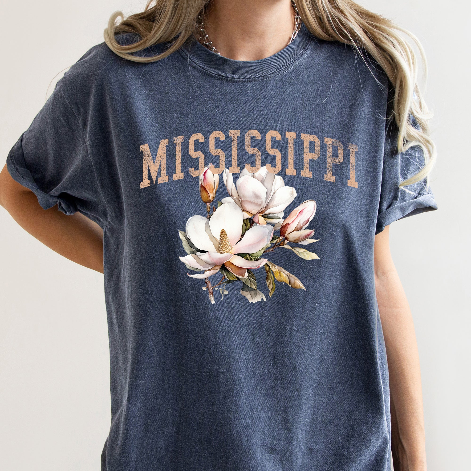 Mississippi State Flower Comfort Colors Tshirt