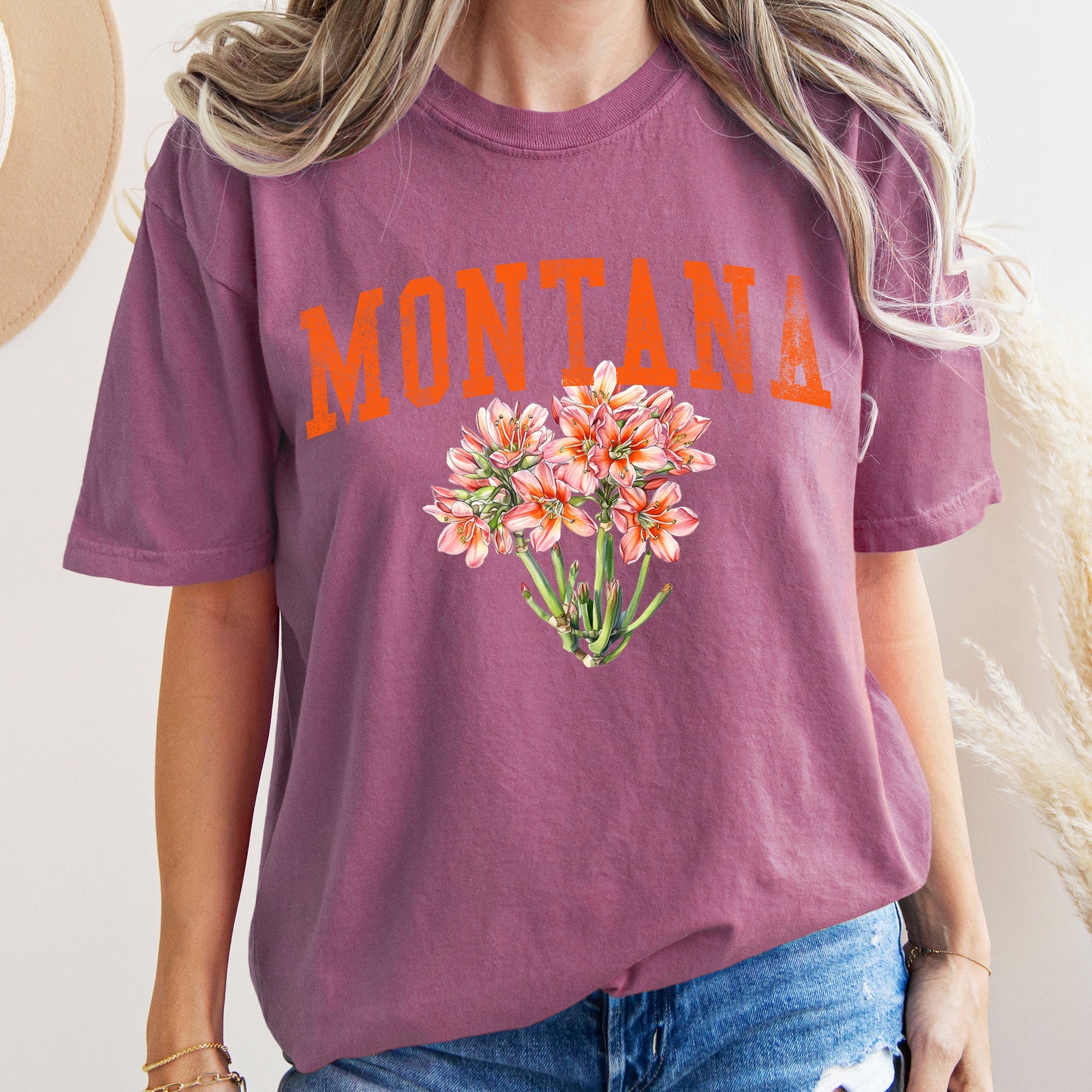 Montana State Flower Comfort Colors Tshirt