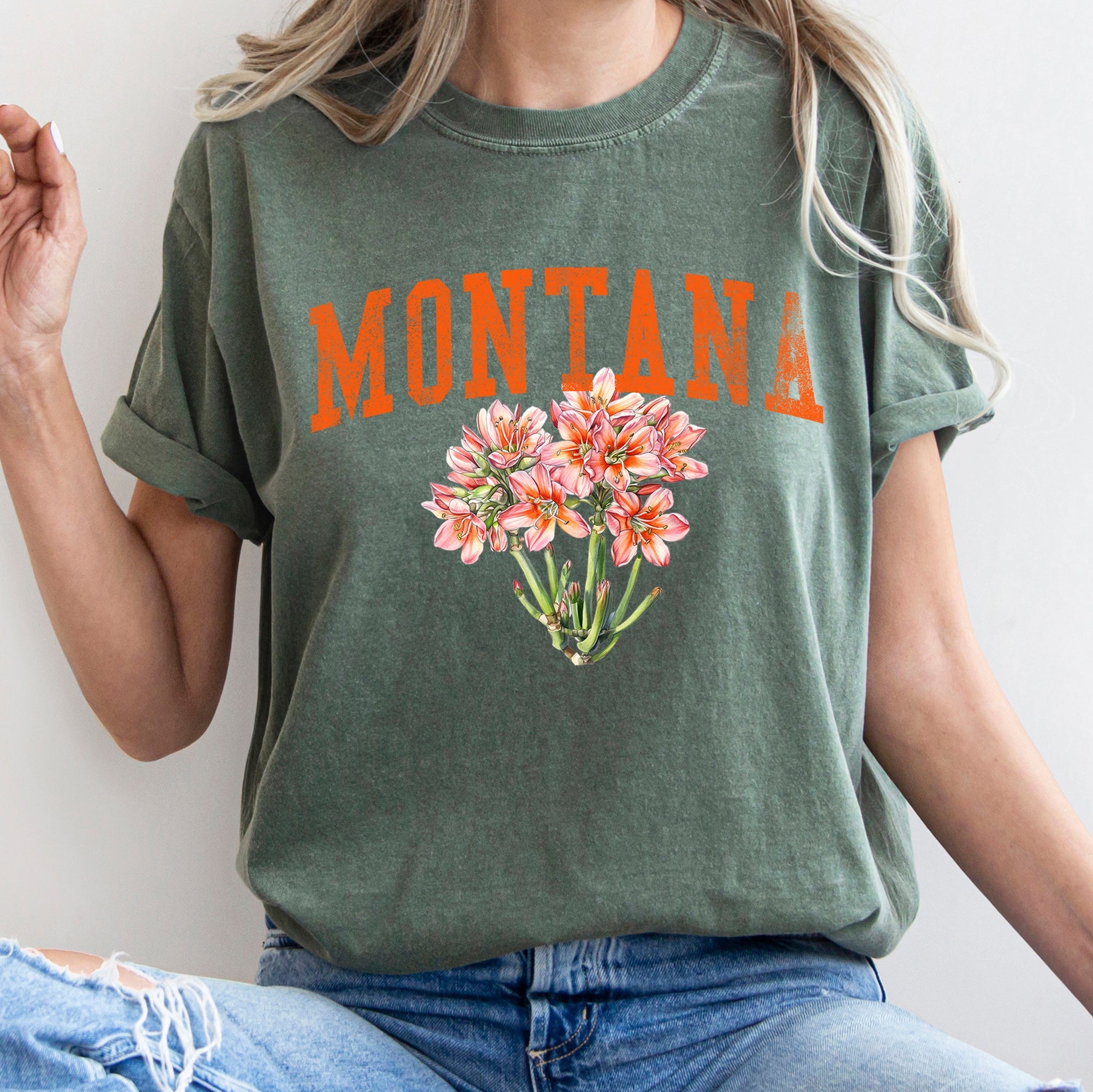 Montana State Flower Comfort Colors Tshirt