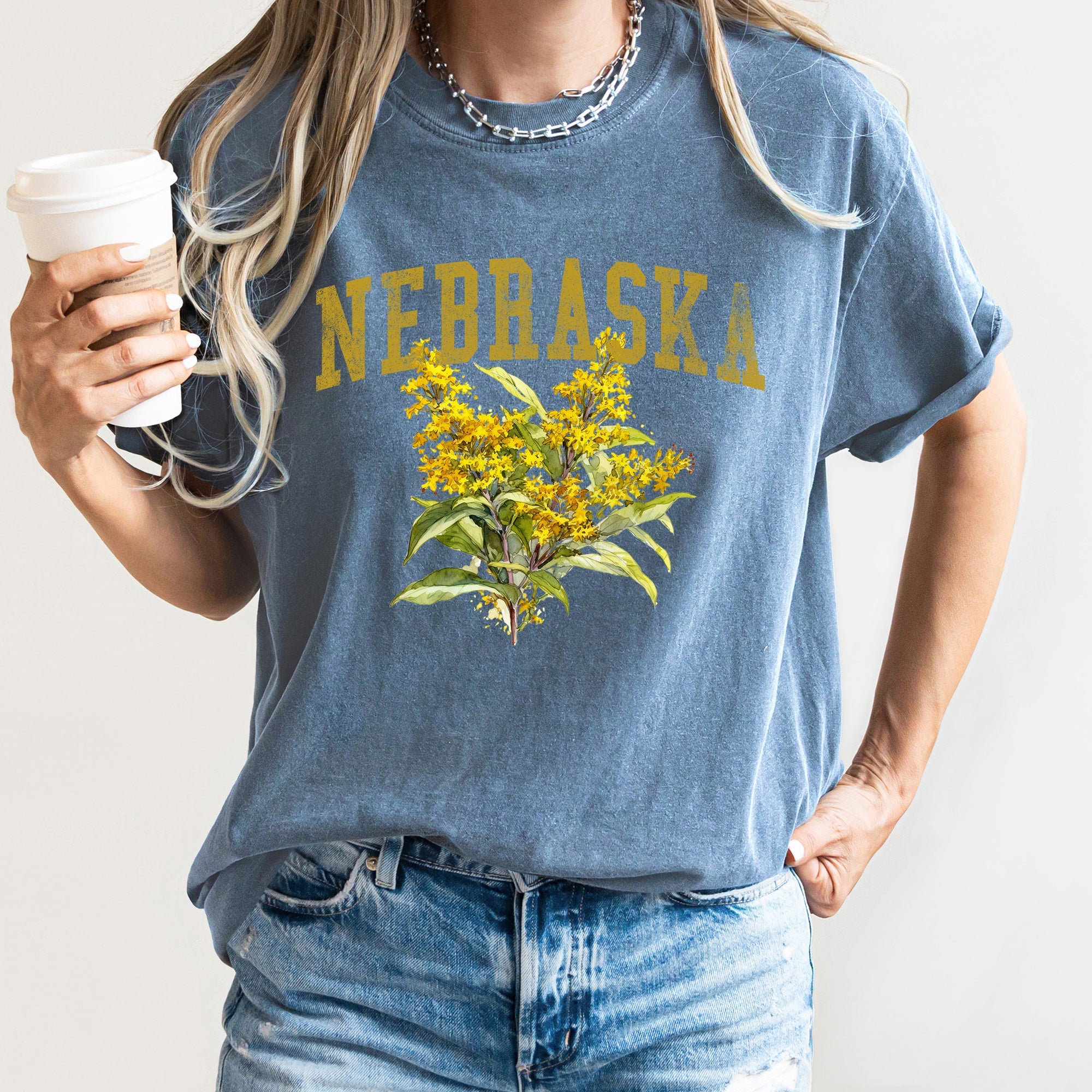 Nebraska State Flower Comfort Colors Tshirt