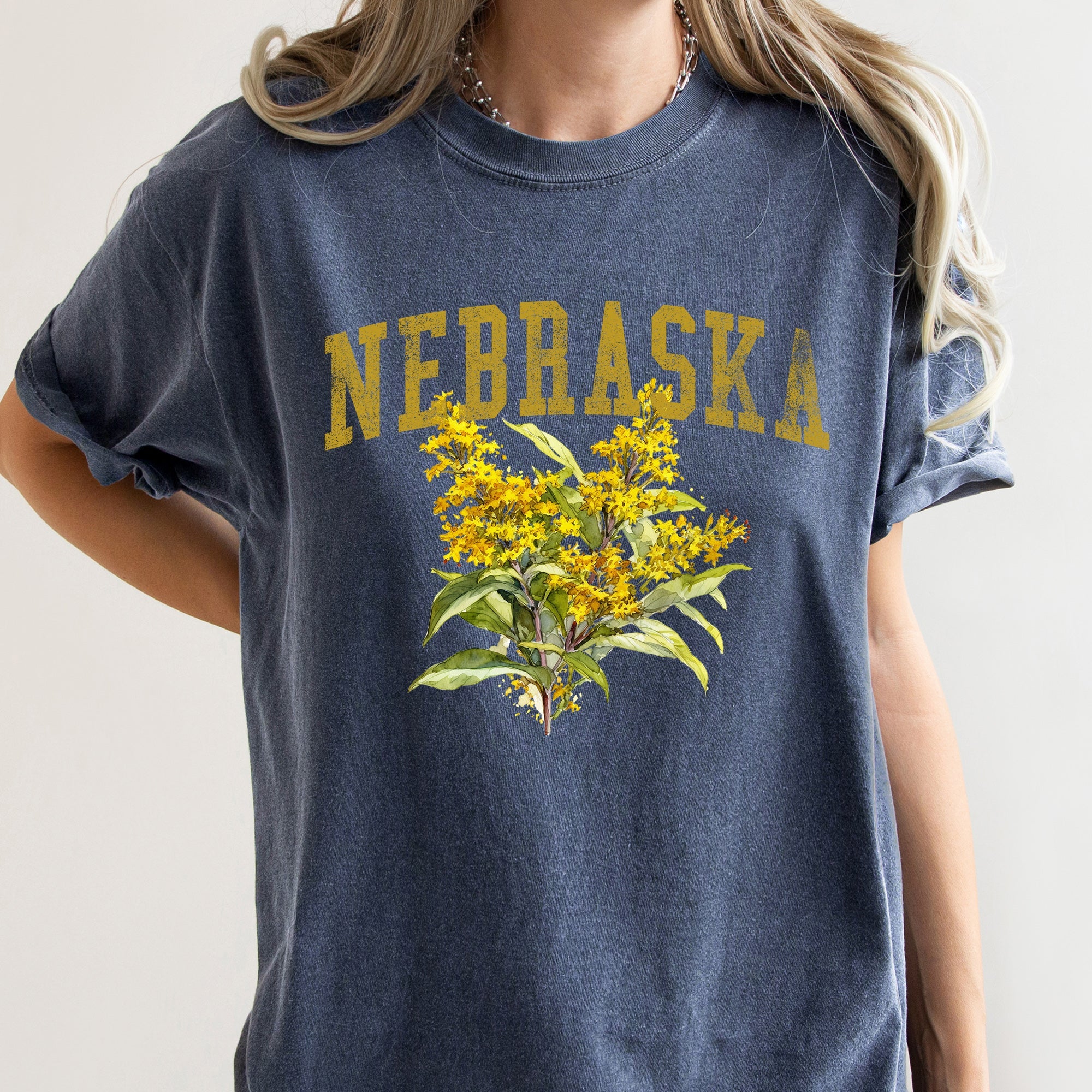 Nebraska State Flower Comfort Colors Tshirt
