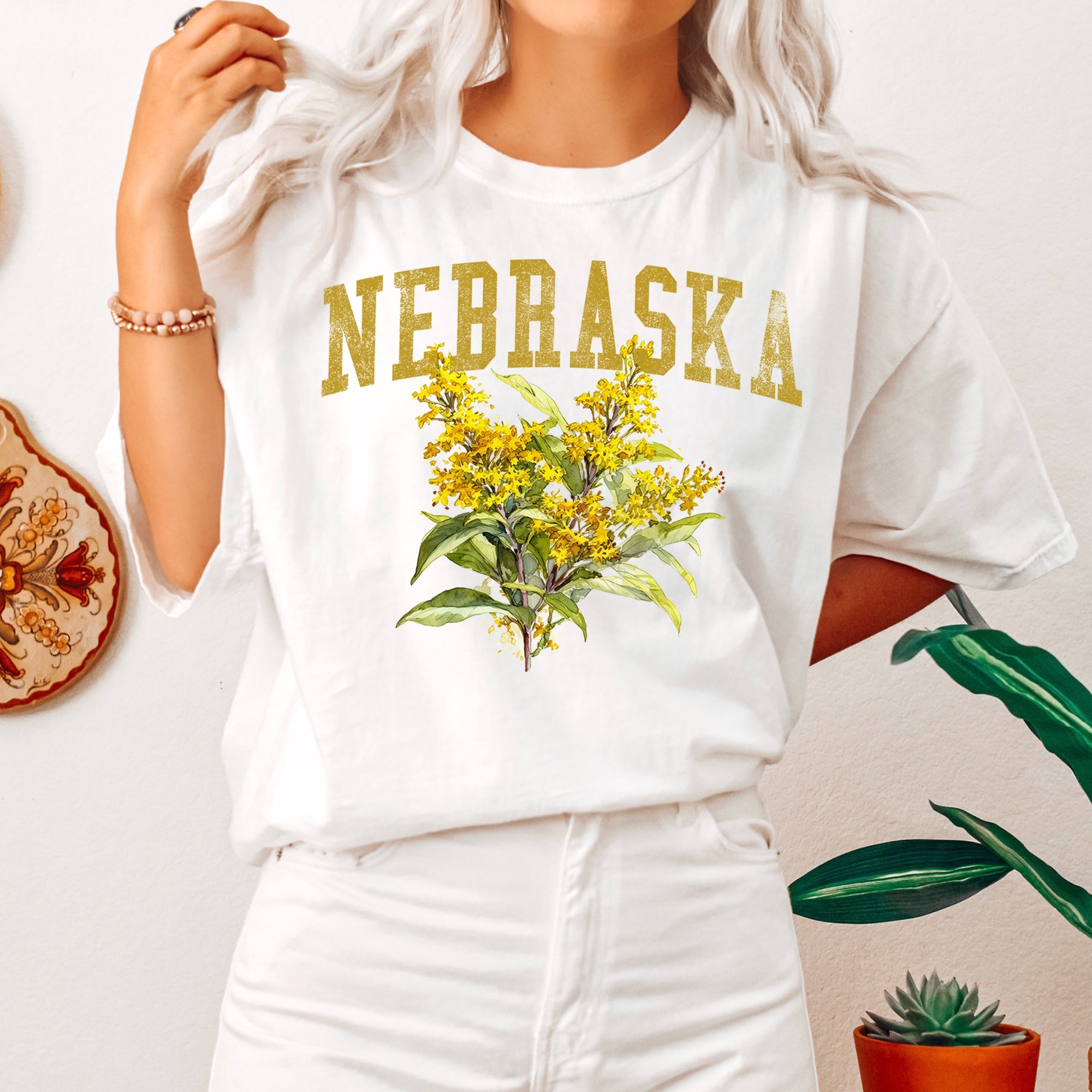 Nebraska State Flower Comfort Colors Tshirt