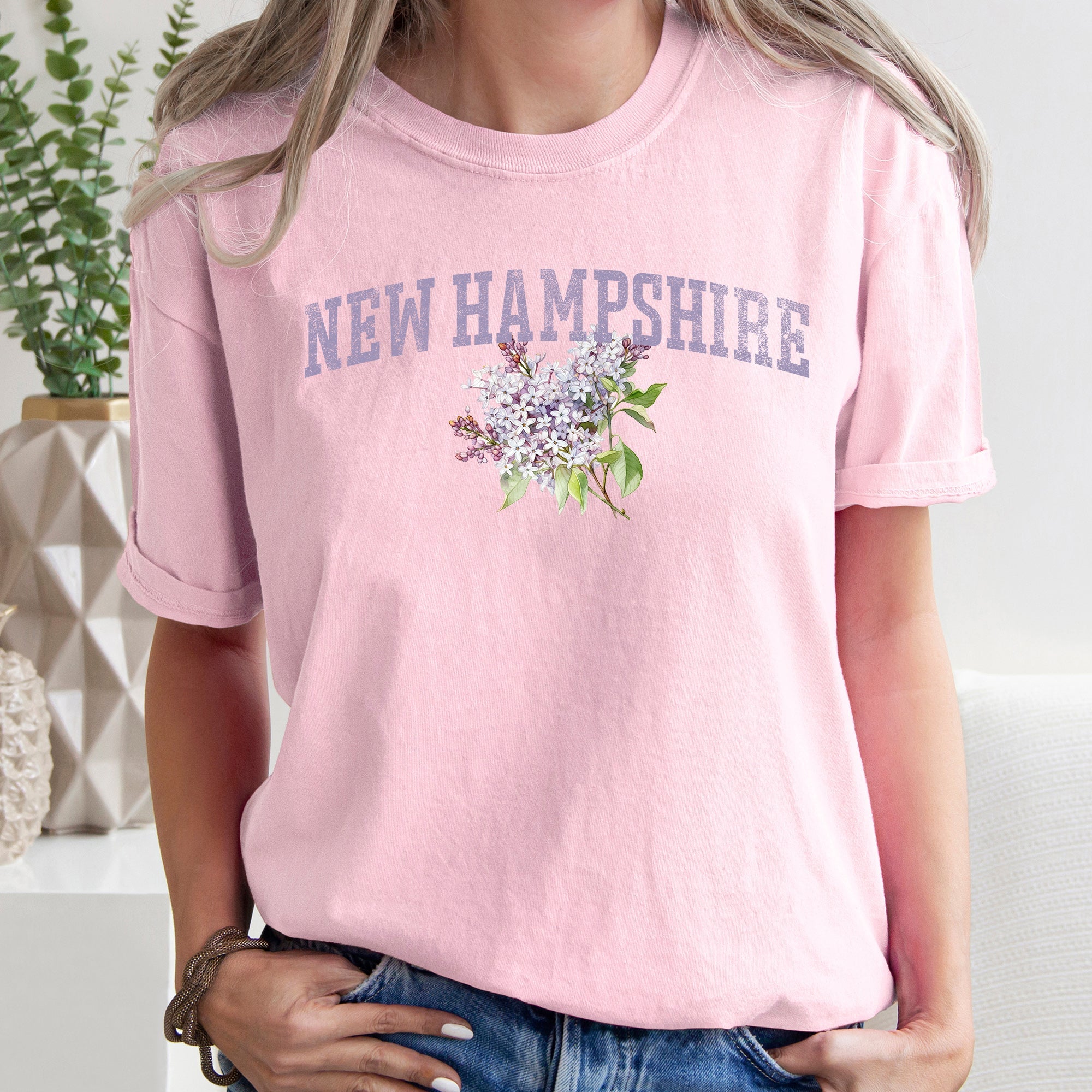 New Hampshire State Flower Comfort Colors Tshirt