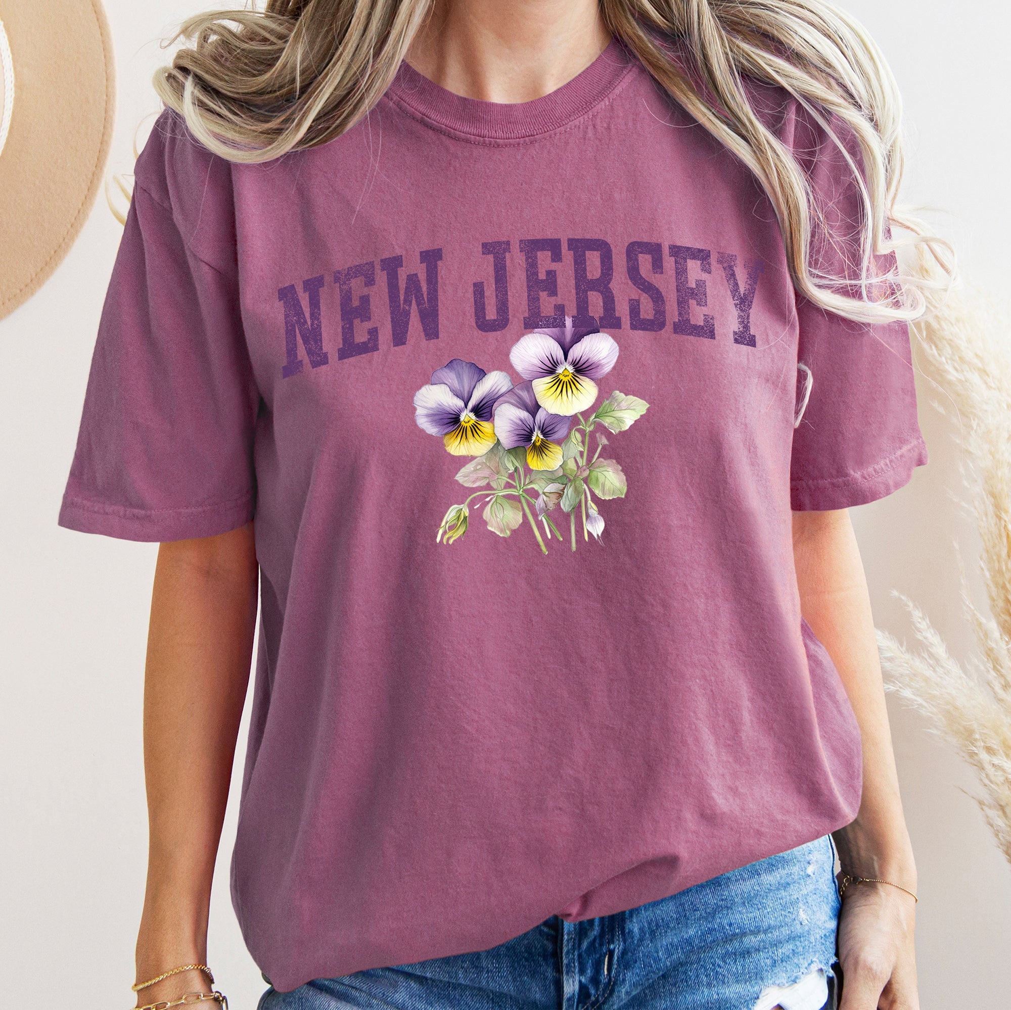 New Jersey State Flower Comfort Colors Tshirt