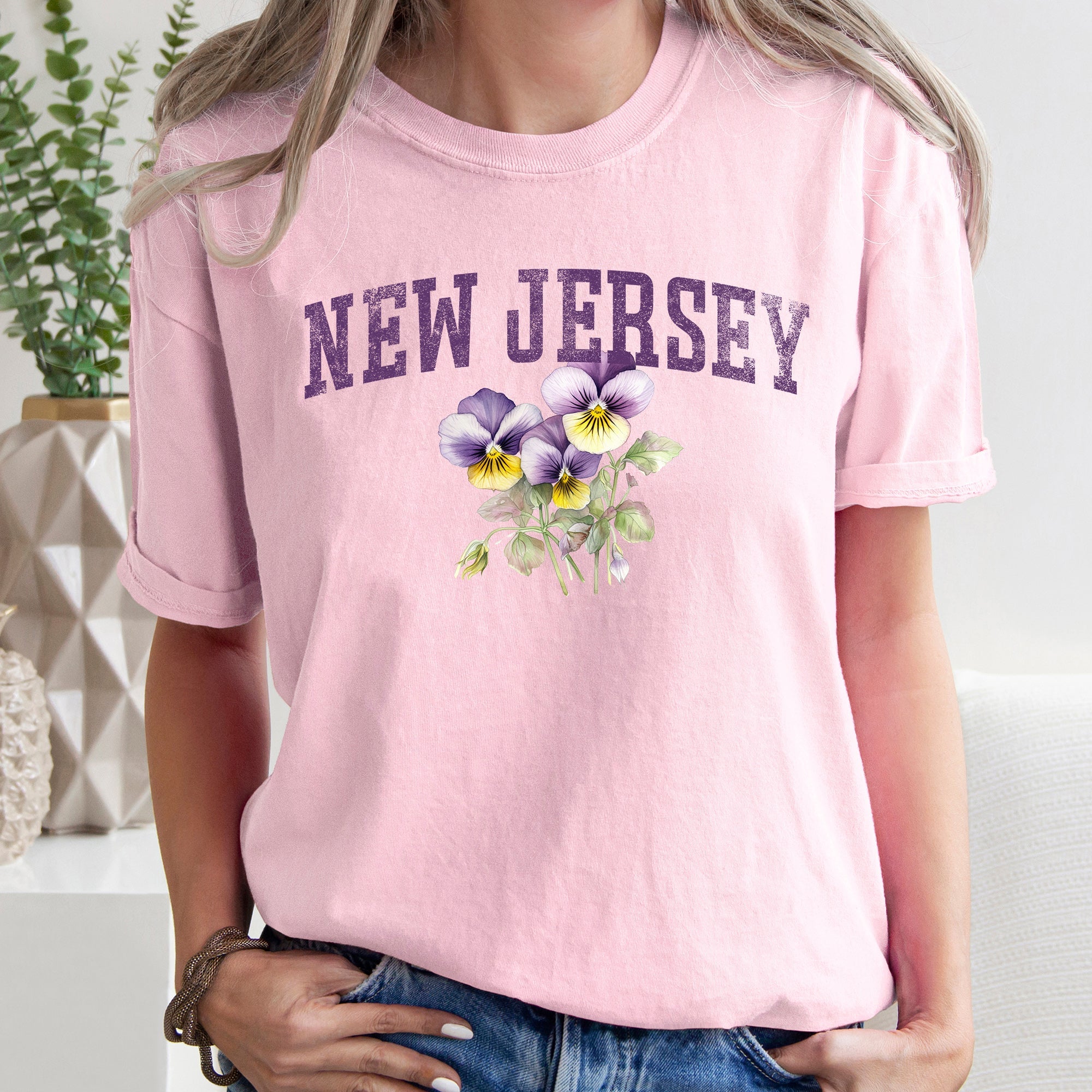 New Jersey State Flower Comfort Colors Tshirt
