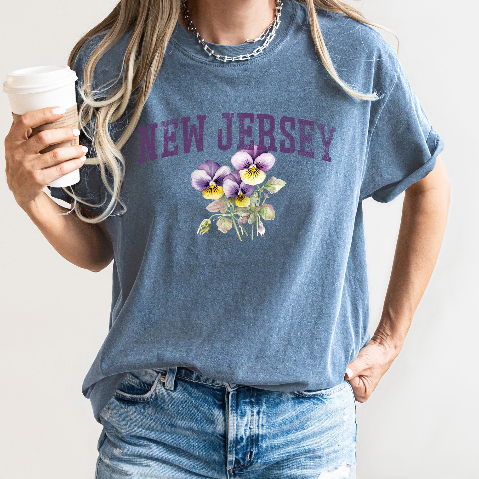 New Jersey State Flower Comfort Colors Tshirt