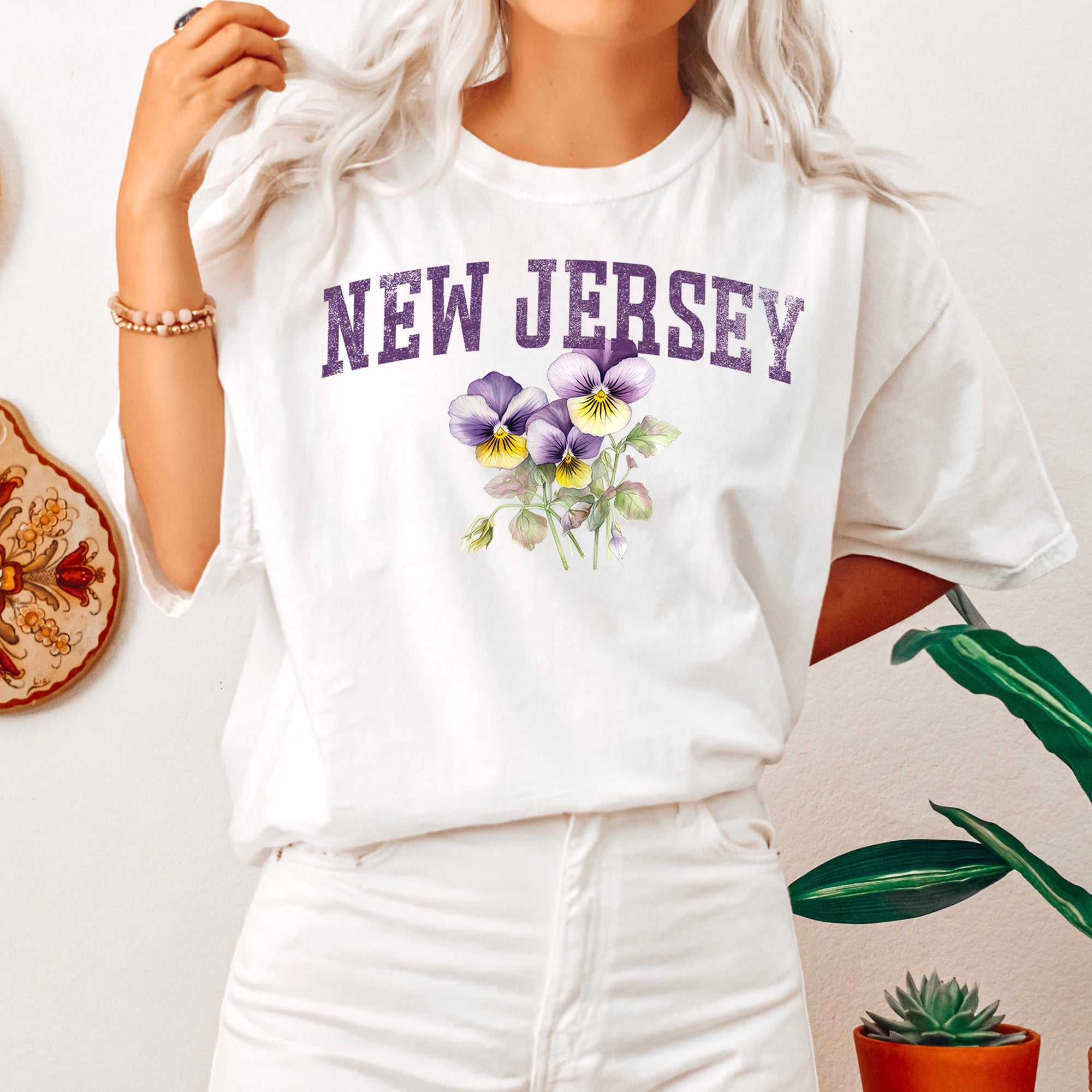 New Jersey State Flower Comfort Colors Tshirt