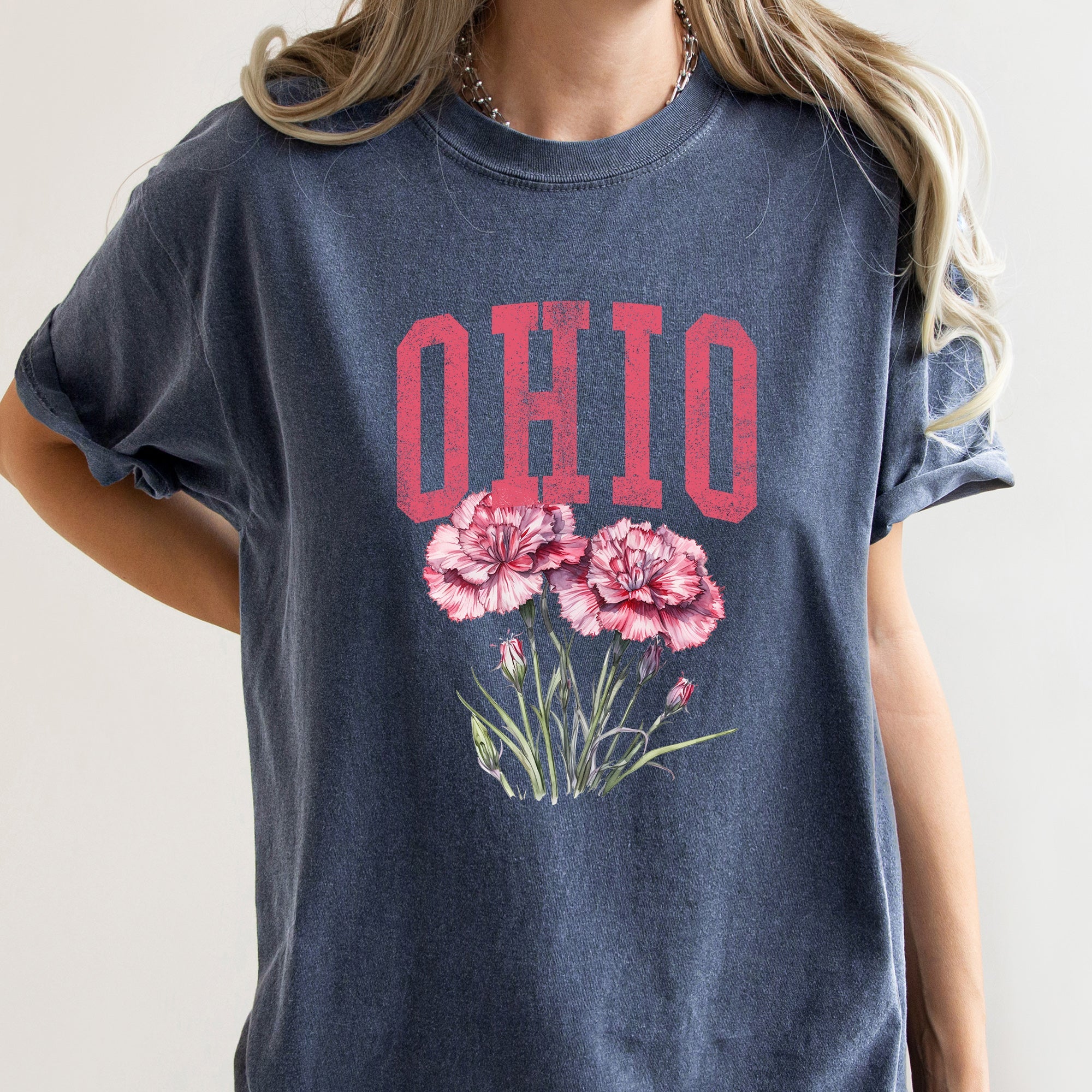 Ohio State Flower Comfort Colors Tshirt