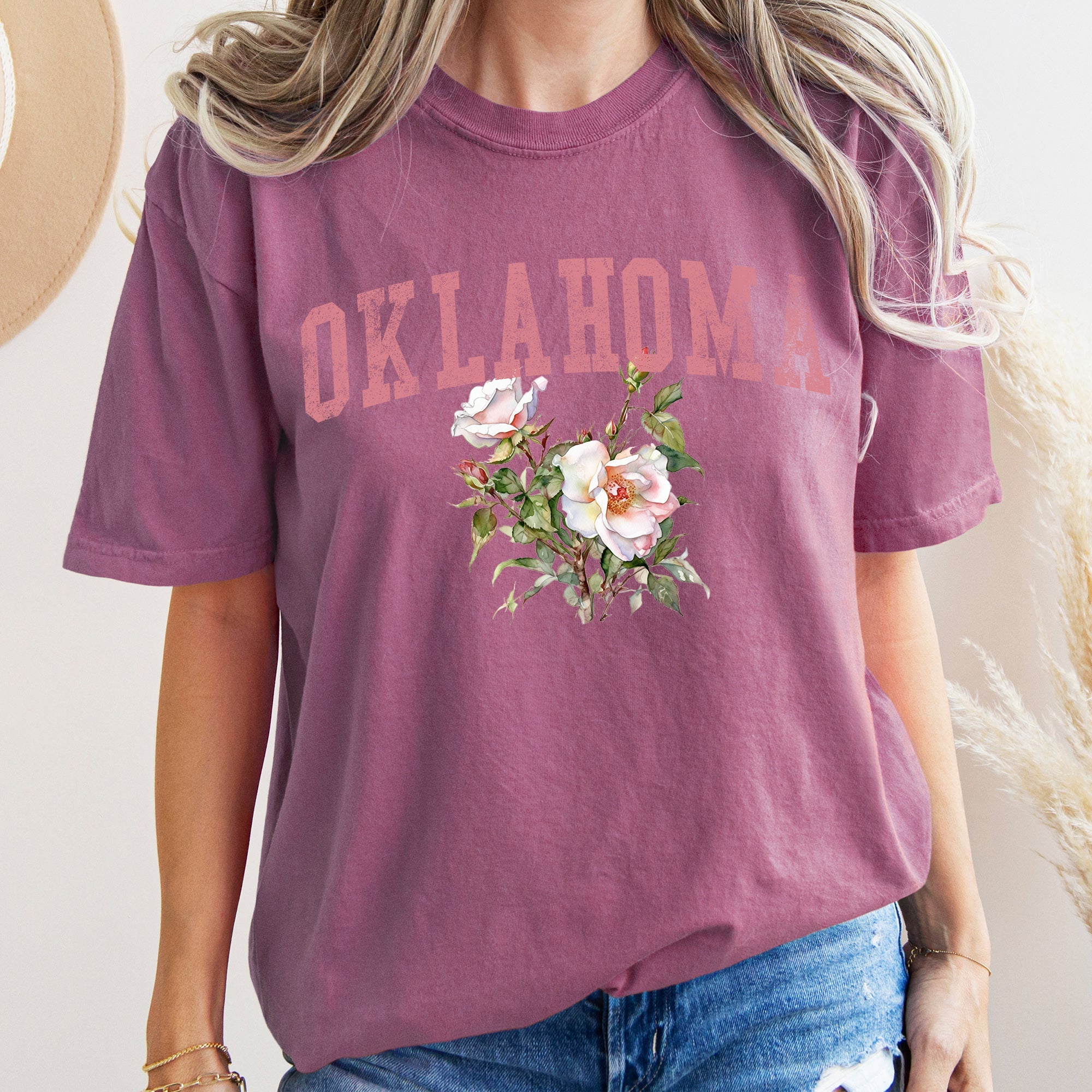 Oklahoma State Flower Comfort Colors Tshirt