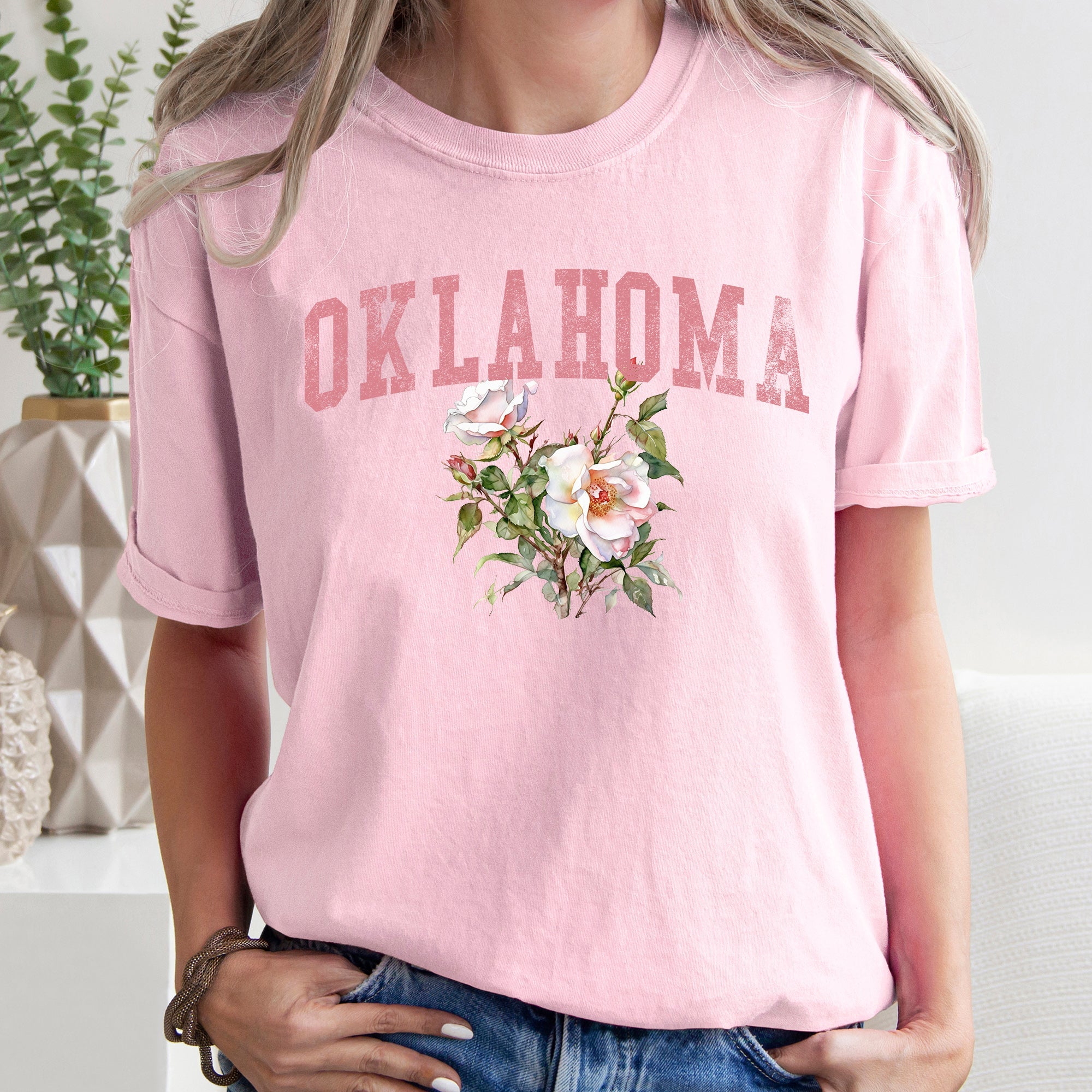 Oklahoma State Flower Comfort Colors Tshirt