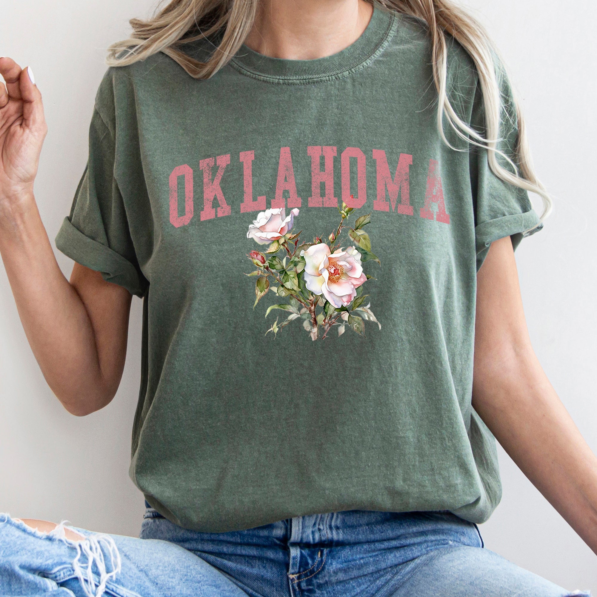 Oklahoma State Flower Comfort Colors Tshirt