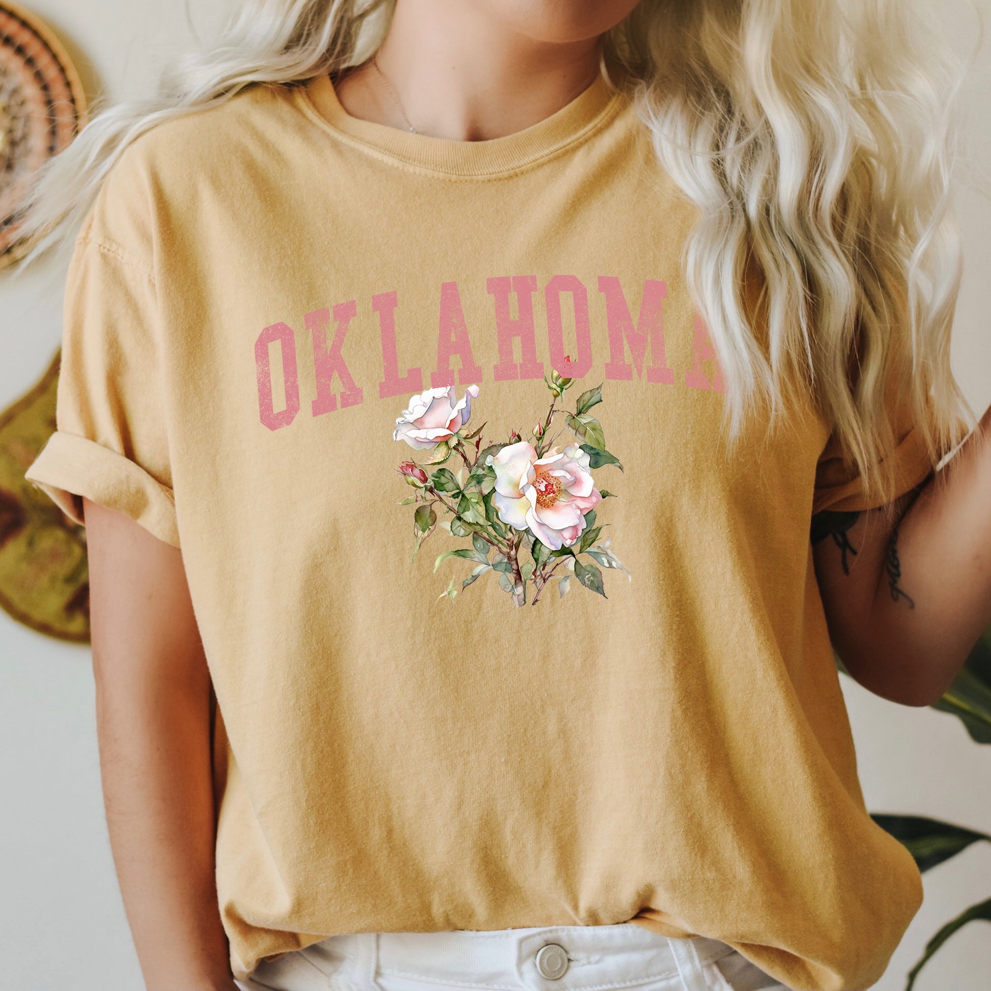 Oklahoma State Flower Comfort Colors Tshirt