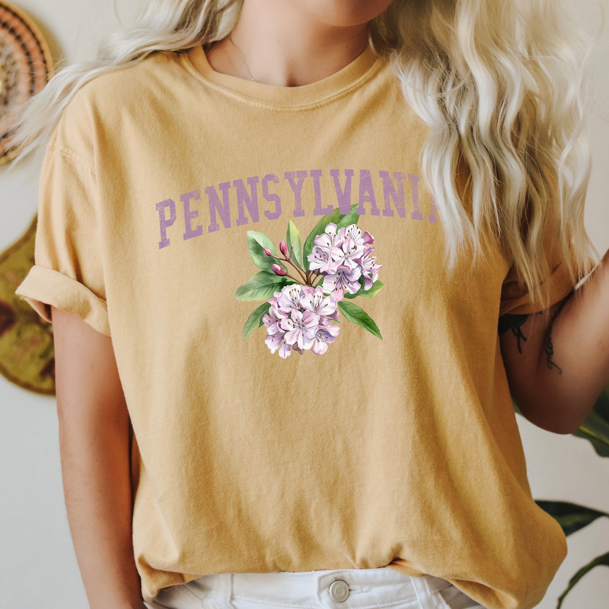 Pennsylvania State Flower Comfort Colors Tshirt