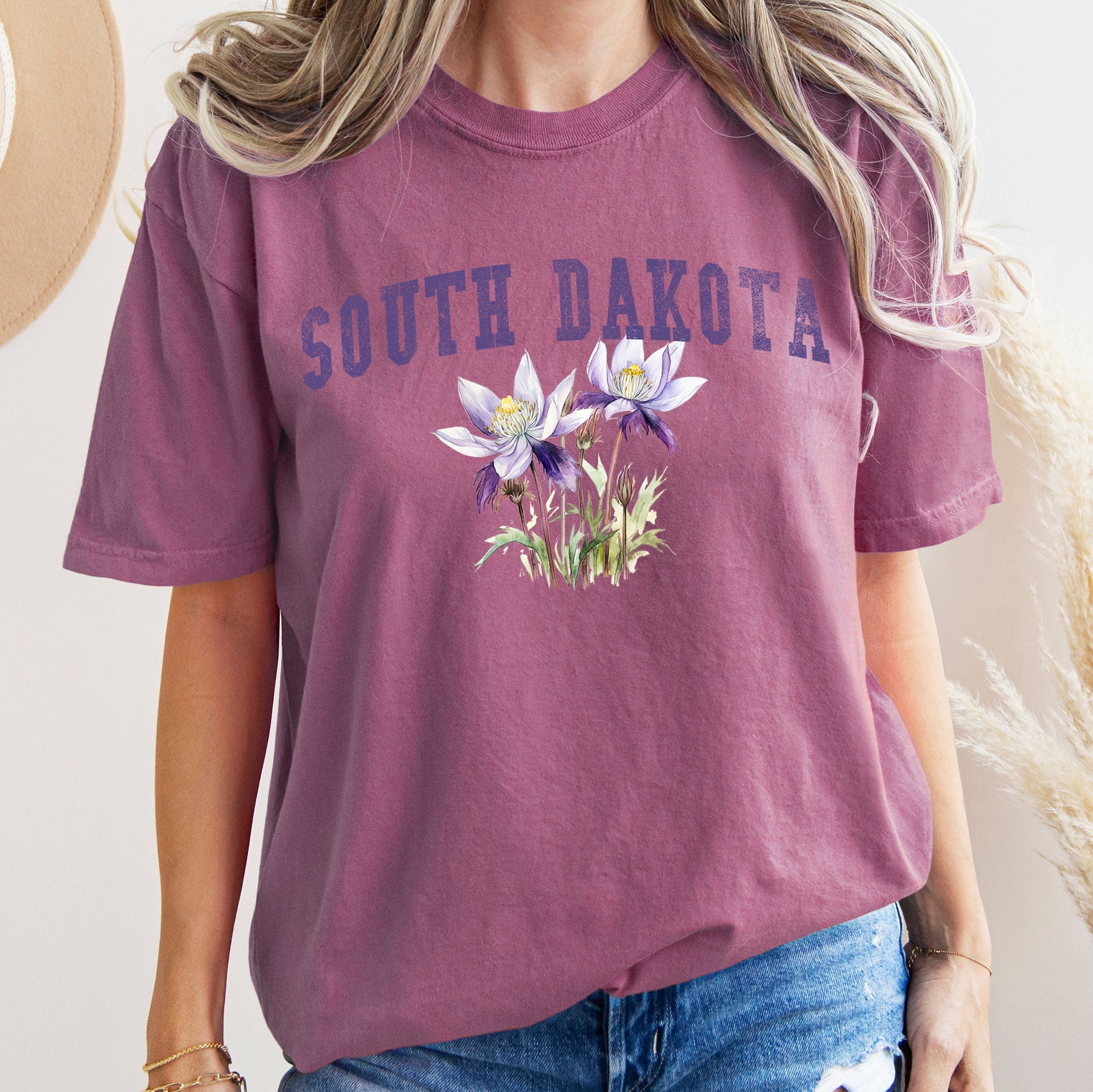 South Dakota State Flower Comfort Colors Tshirt