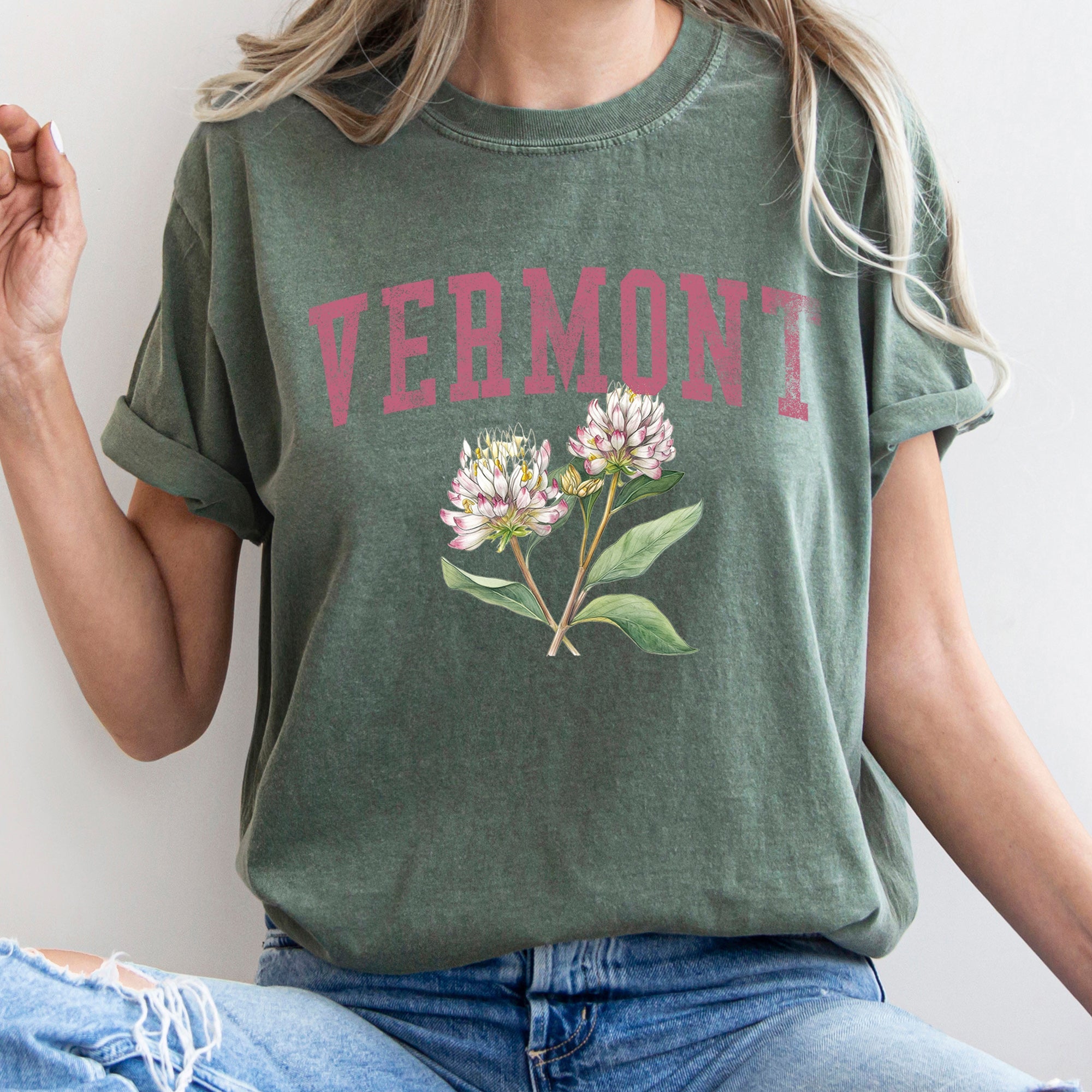 Vermont State Flower Comfort Colors Tshirt