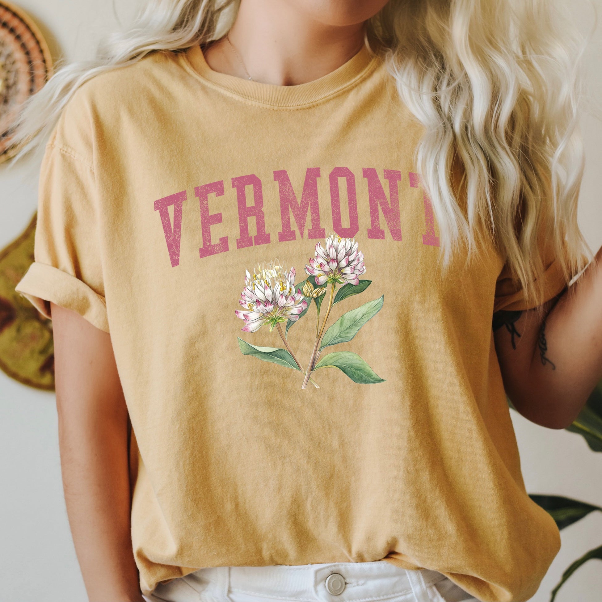 Vermont State Flower Comfort Colors Tshirt