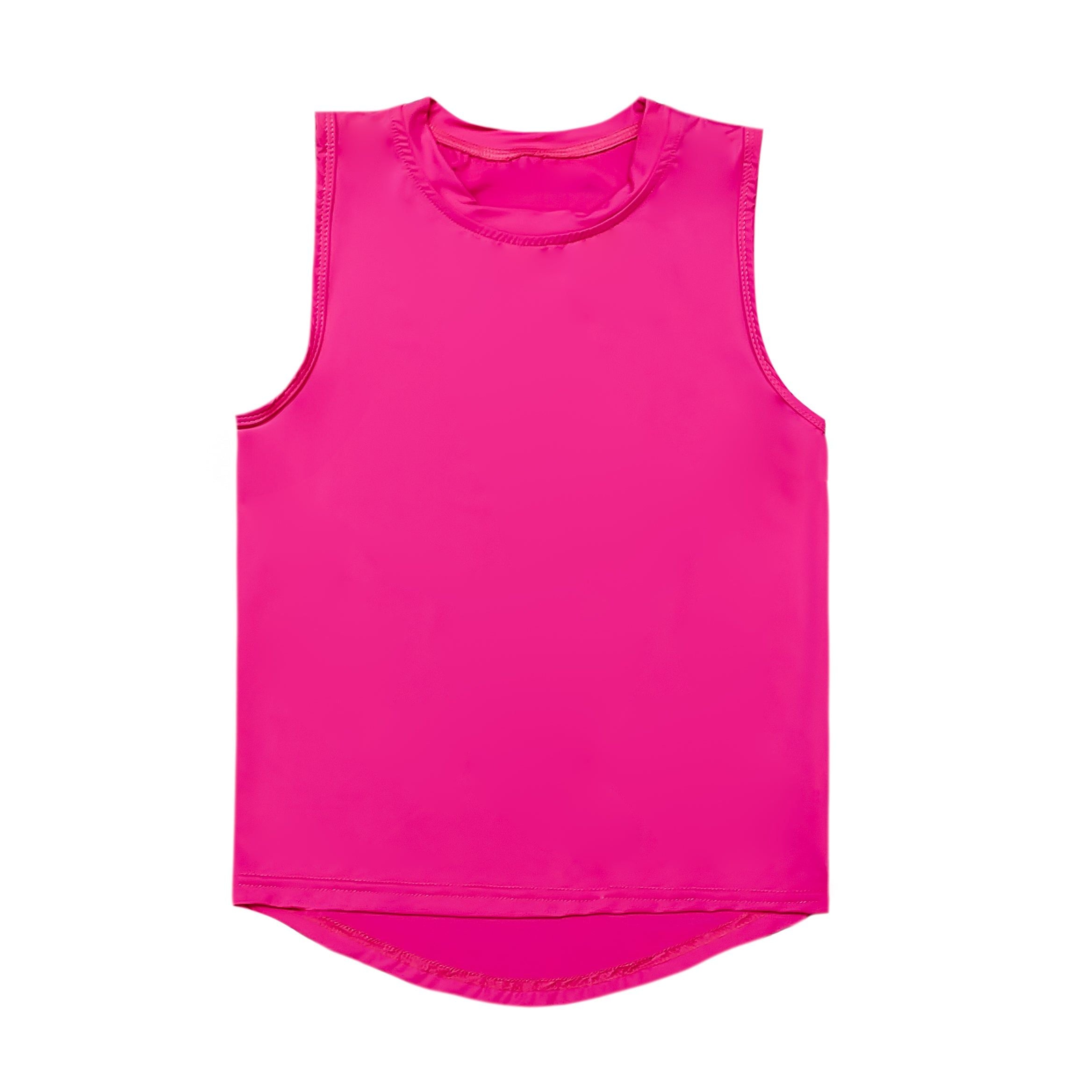 Neon Pink High Low Adult Tank